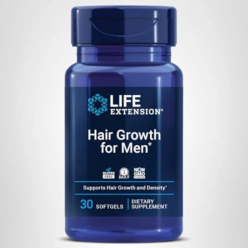 Life Extension Hair Growth for Men, ActriSave® Prickly pear and Black Rice, VI-SPO® Saw Palmetto, Supports Hair Growth, Fullness and Density, Non-GMO, 1-Daily, Gluten-Free, 30 softgels - Image 2