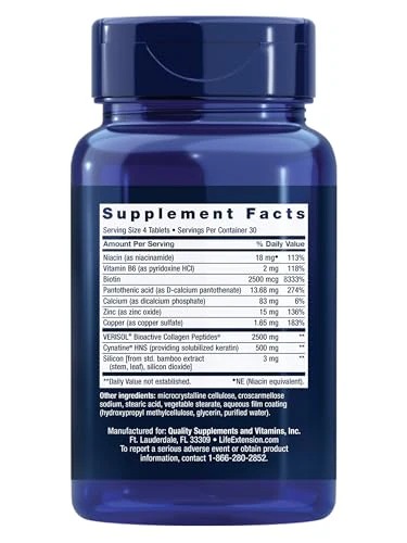 Life Extension Hair, Skin, & Nails- Collagen Plus, 120 Count - Image 11