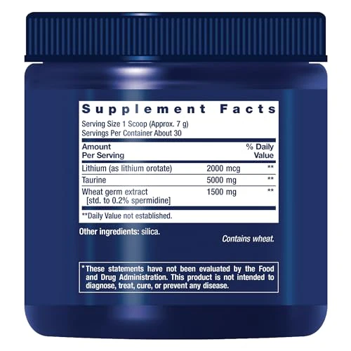 Life Extension Healthy Aging Powder, Healthy Aging Supplement, Heart Health, Brain Health, Exercise Performance, Taurine, Lithium, spermidine, Powder Blend, Non-GMO, Vegetarian, 30 Servings - Image 10