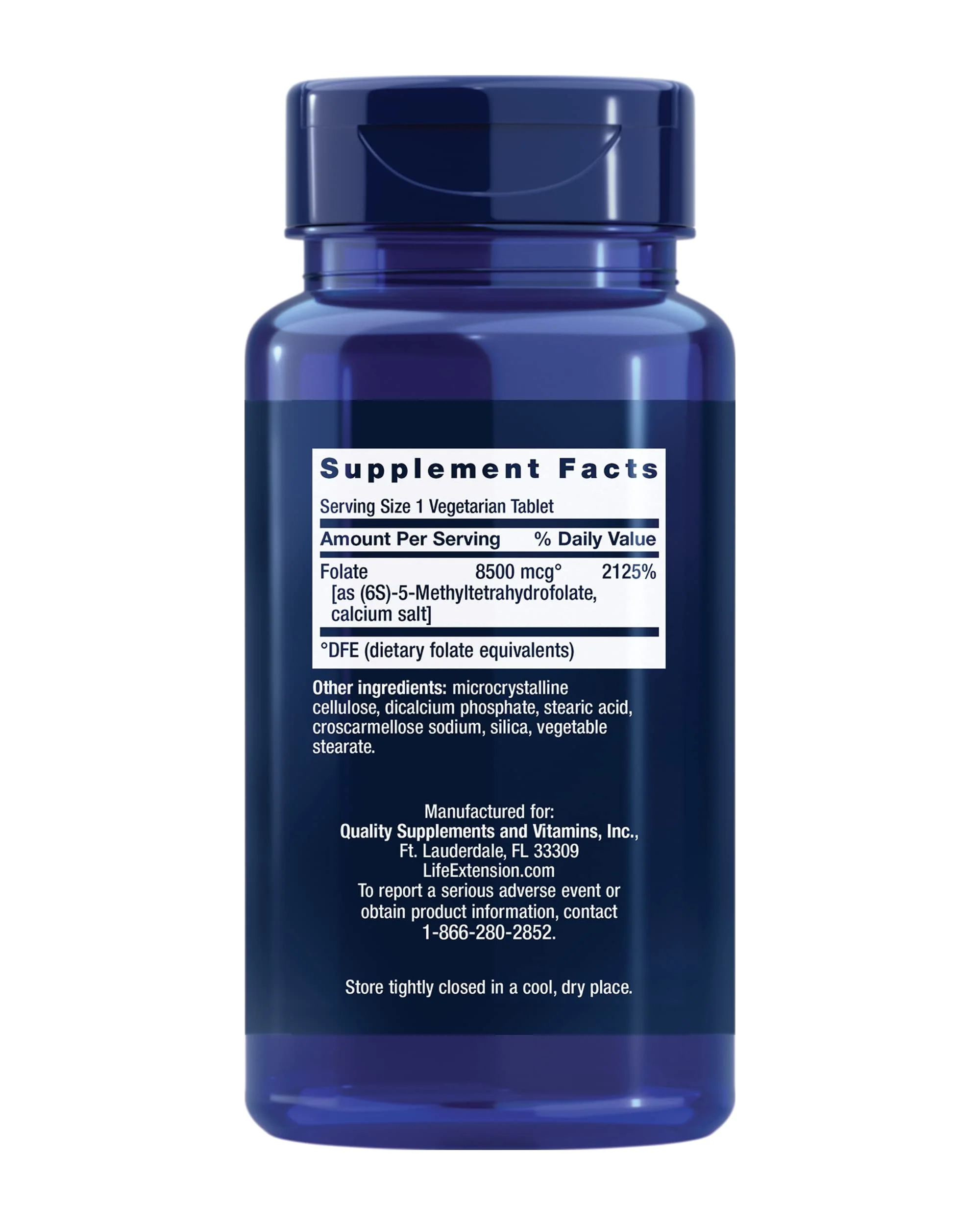 Life Extension High Potency Optimized Folate – L-methylfolate – Folic Acid, 8500 mcg DFE – Heart & Brain Support, Healthy Homocysteine Levels – Gluten-Free, Non-GMO, Vegetarian – 30 Tablets - Image 9