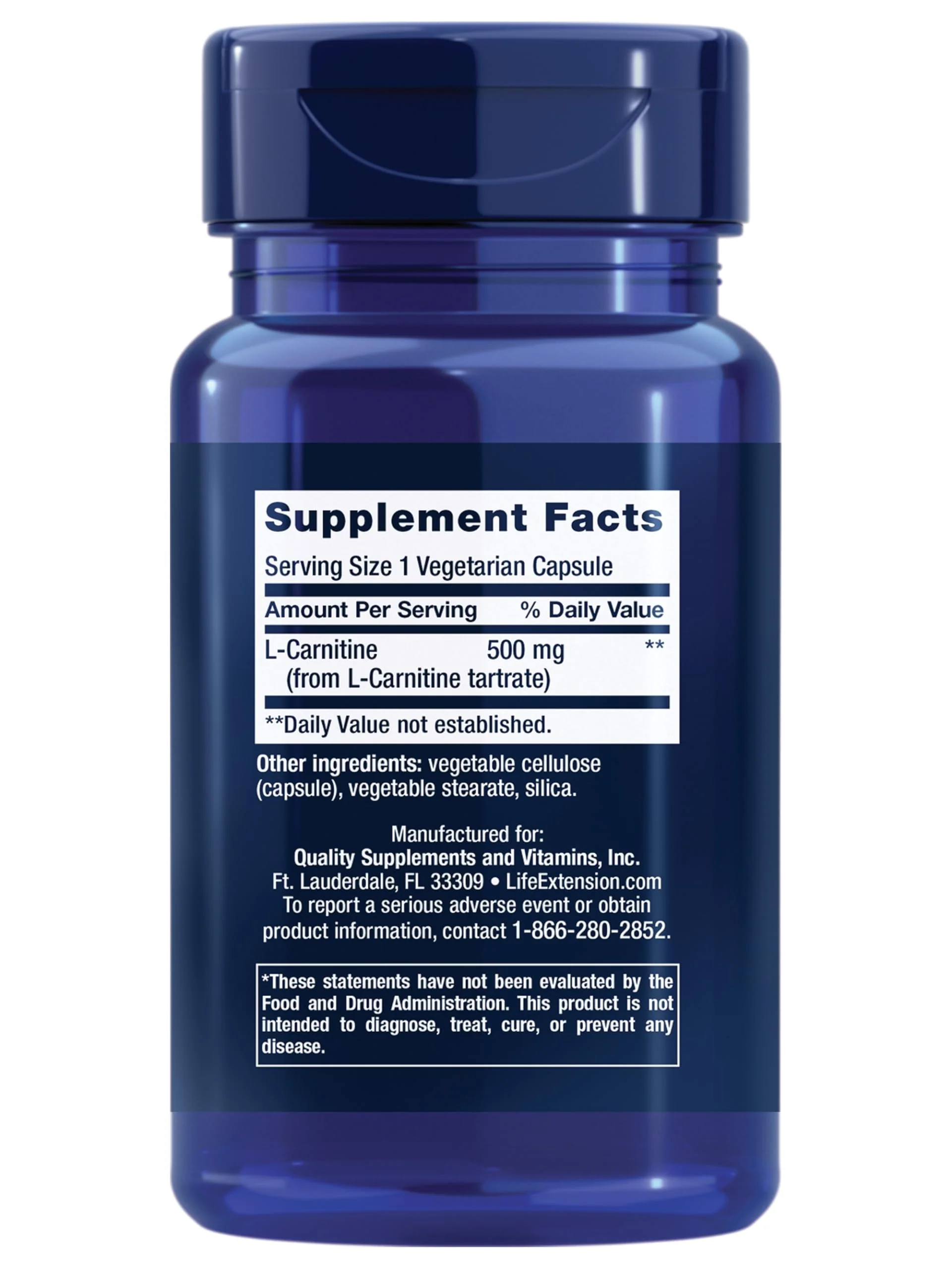 Life Extension L-Carnitine – 500 mg, Energy Supplement, Memory Supplement – Free Form Amino Acid, Nitric Oxide Support, Healthy Blood Pressure – Gluten-Free, Non-GMO, Vegetarian – 30 Capsules - Image 8