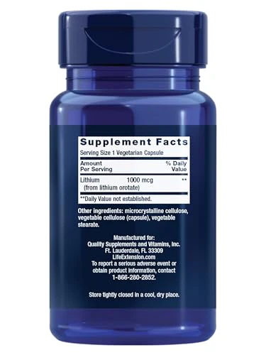 Life Extension Lithium, 1000 mcg – Lithium Orotate – Helps Maintain Cognitive Function & Memory – Low-Dose Formula – Non-GMO, Gluten-Free, Vegetarian – 100 Capsules - Image 9