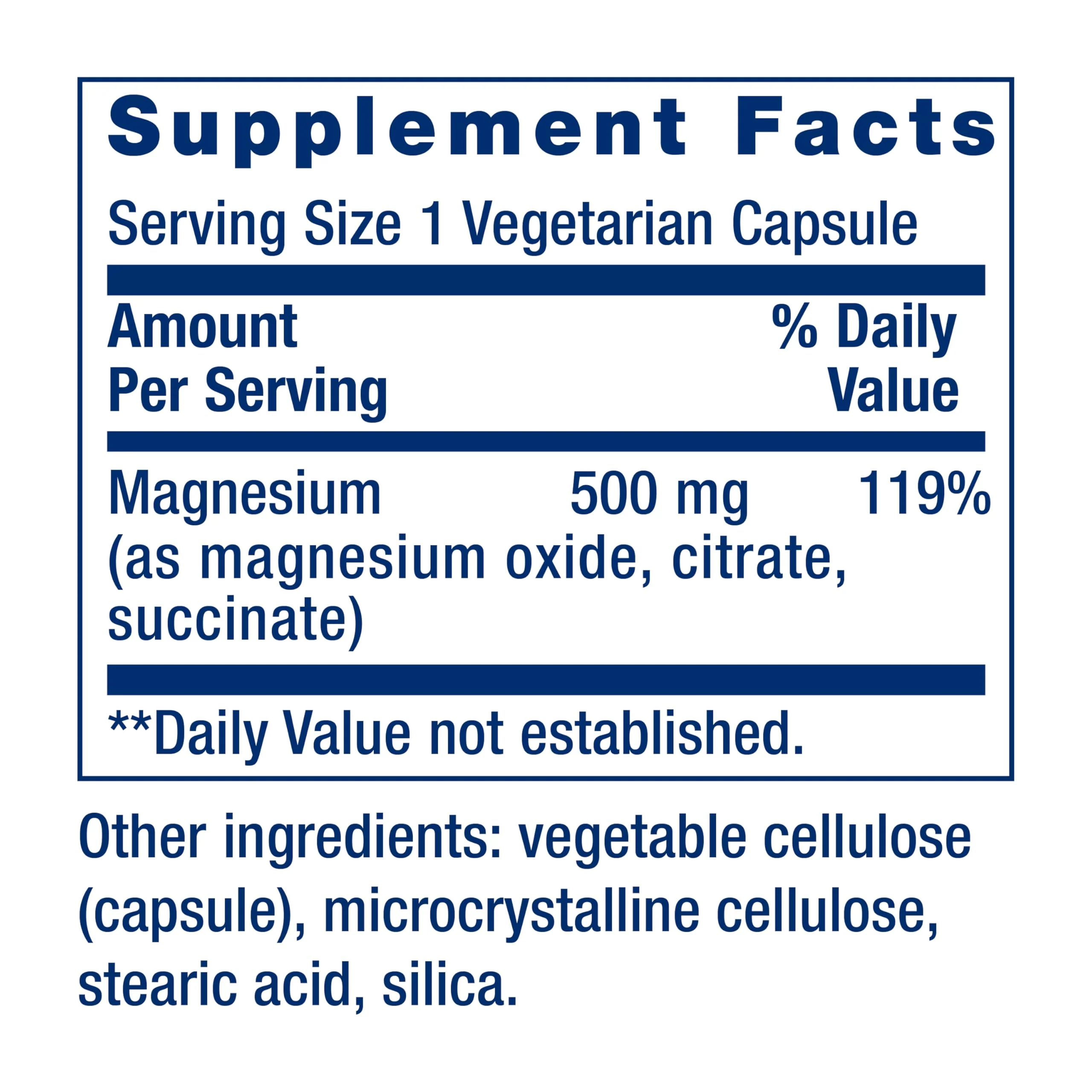Life Extension Magnesium Caps, 500 mg, Magnesium Oxide, Citrate, and Succinate, Heart Health, Healthy Bones, Metabolism Support, 100 Vegetarian Capsules - Image 8