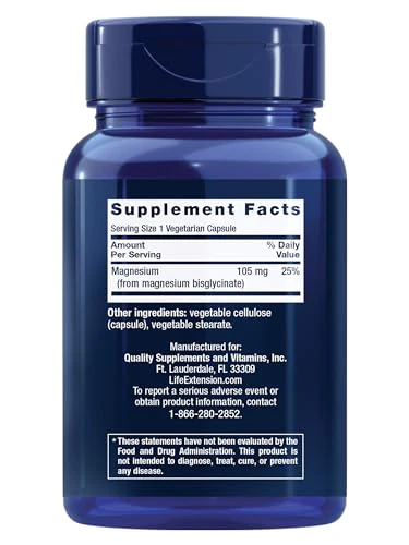 Life Extension Magnesium Glycinate, Heart Health, Bone Health, Nerve and Muscle Support, Highly absorbable, Gluten-Free, Non-GMO, Vegetarian, 90 Capsules - Image 11