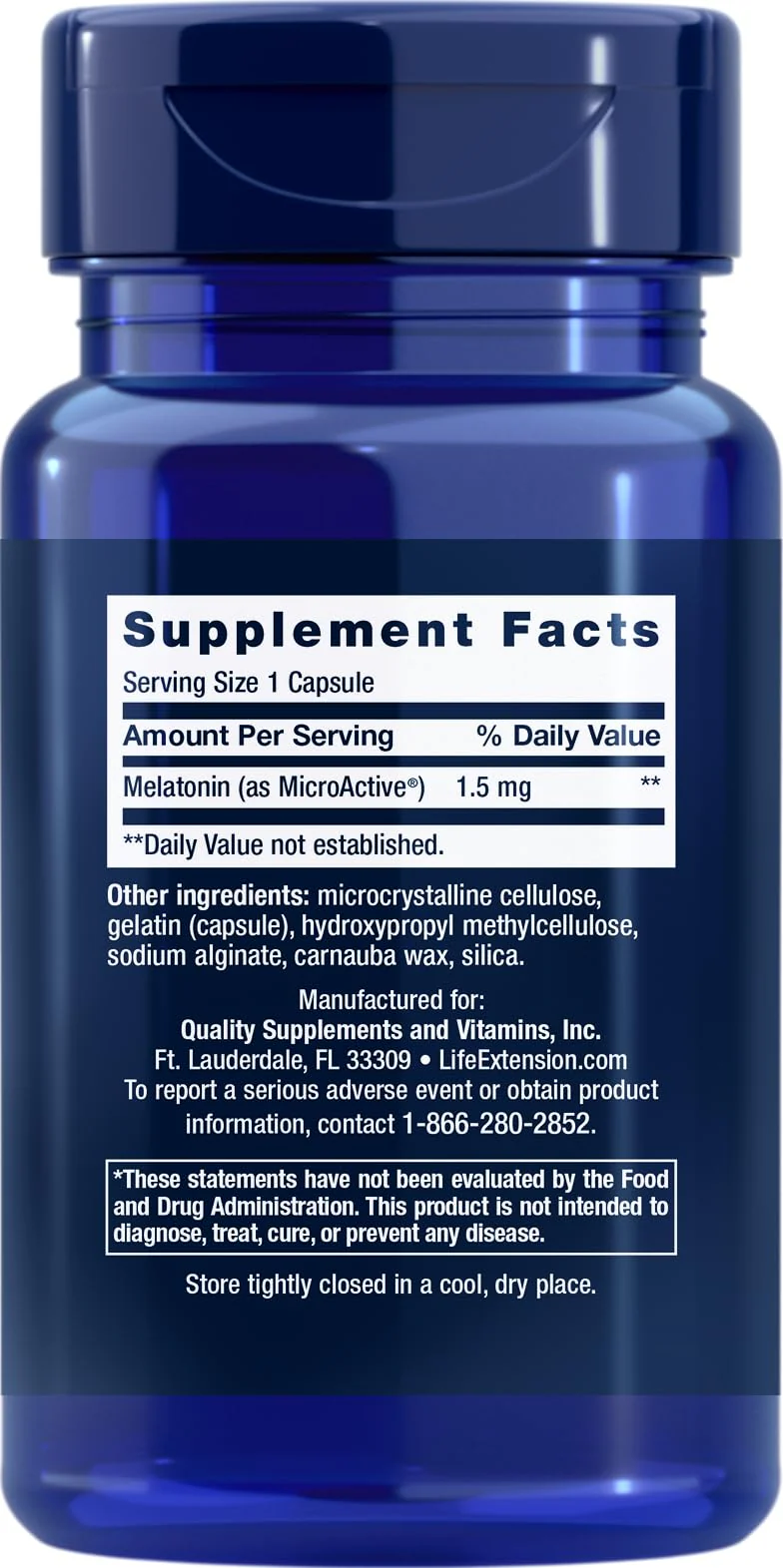 Life Extension Melatonin IR/XR, 1.5 mg, immediate- and Extended-Release Formula for Optimal Sleep Support, Healthy circadian Rhythms, Cellular Defense, Gluten-Free, Non-GMO, 60 Capsules - Image 8