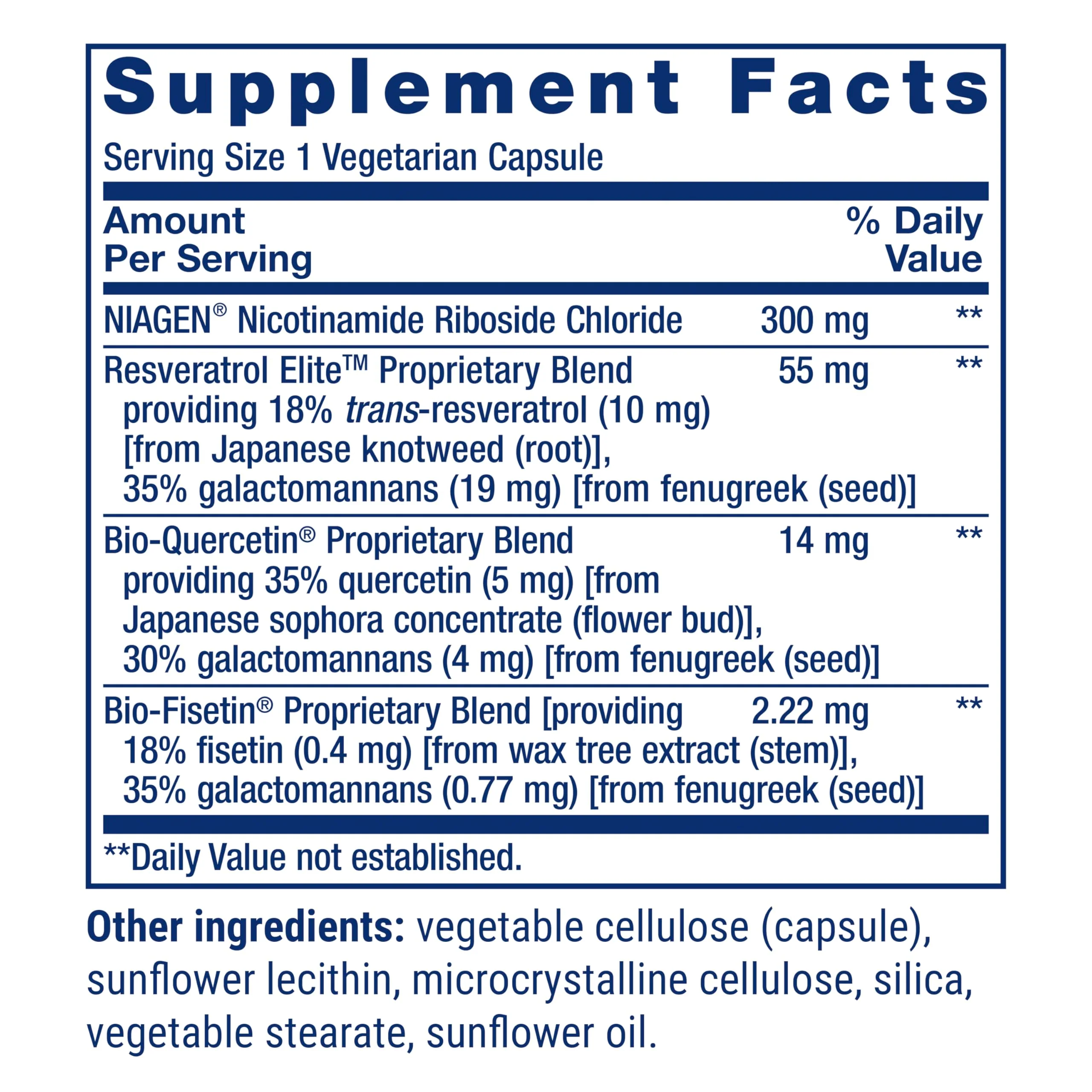 Life Extension NAD+ Cell Regenerator™ and Resveratrol Elite™*, nicotinamide riboside, Trans-resveratrol, quercetin, Fisetin, Heart Health, Healthy Aging, Vegetarian, Non-GMO, Gluten Free, 30 Capsules - Image 9