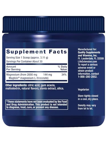 Life Extension Neuro-Mag Magnesium L-Threonate Powder (Tropical Punch) - Ultra-Absorbable Magnesium - Supports Memory, Focus, Cognitive Function & Mood - Gluten free, Non-GMO, Vegetarian (30 Servings) - Image 12
