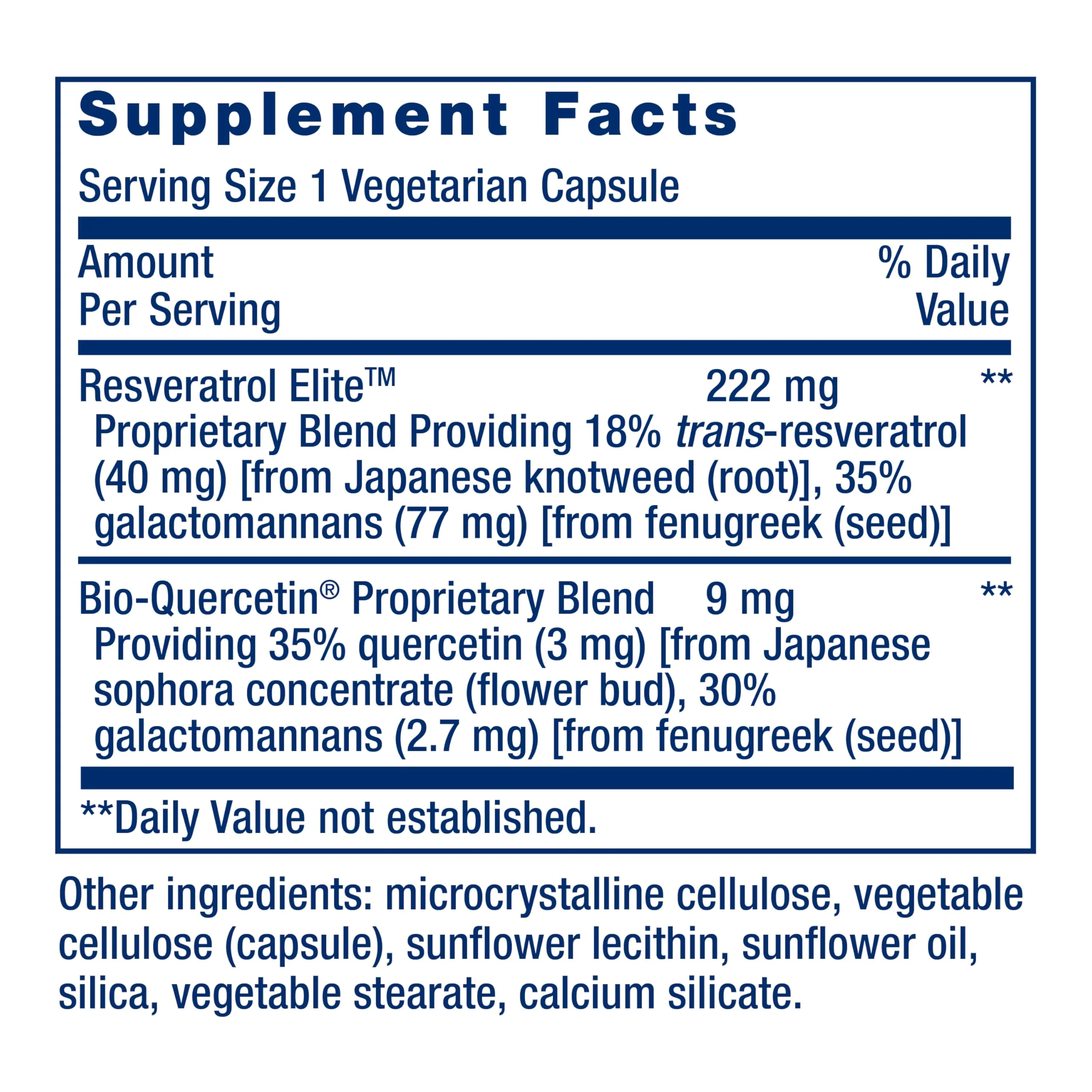 Life Extension Optimized Resveratrol Elite, Trans-resveratrol, quercetin, Healthy Aging, Heart Health, Brain Health, oxidative Stress, Gluten-Free, Non-GMO, Vegetarian, 60 Capsules - Image 8