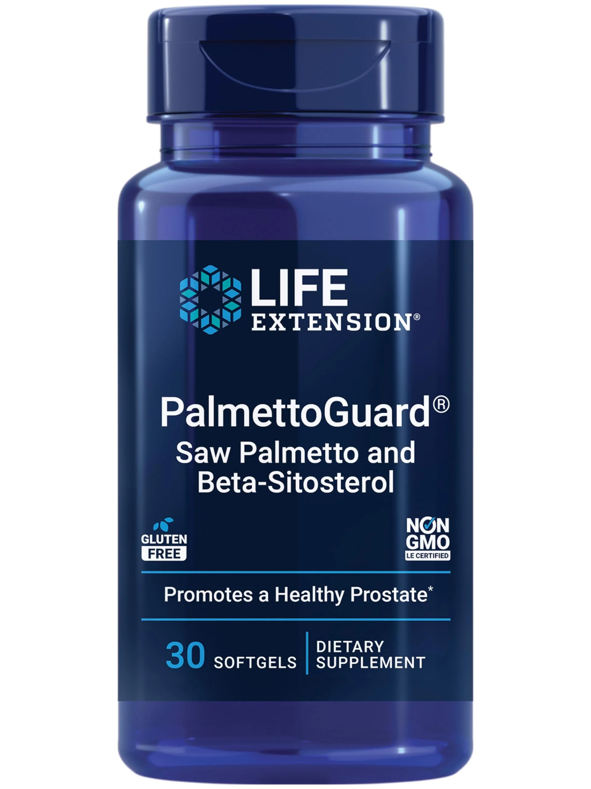 Life Extension PalmettoGuard Saw Palmetto & Beta-Sitosterol – Supports Healthy Prostate Function & Hormone Metabolism Health – Supplements for Men - Gluten-Free, Non-GMO – 30 softgels