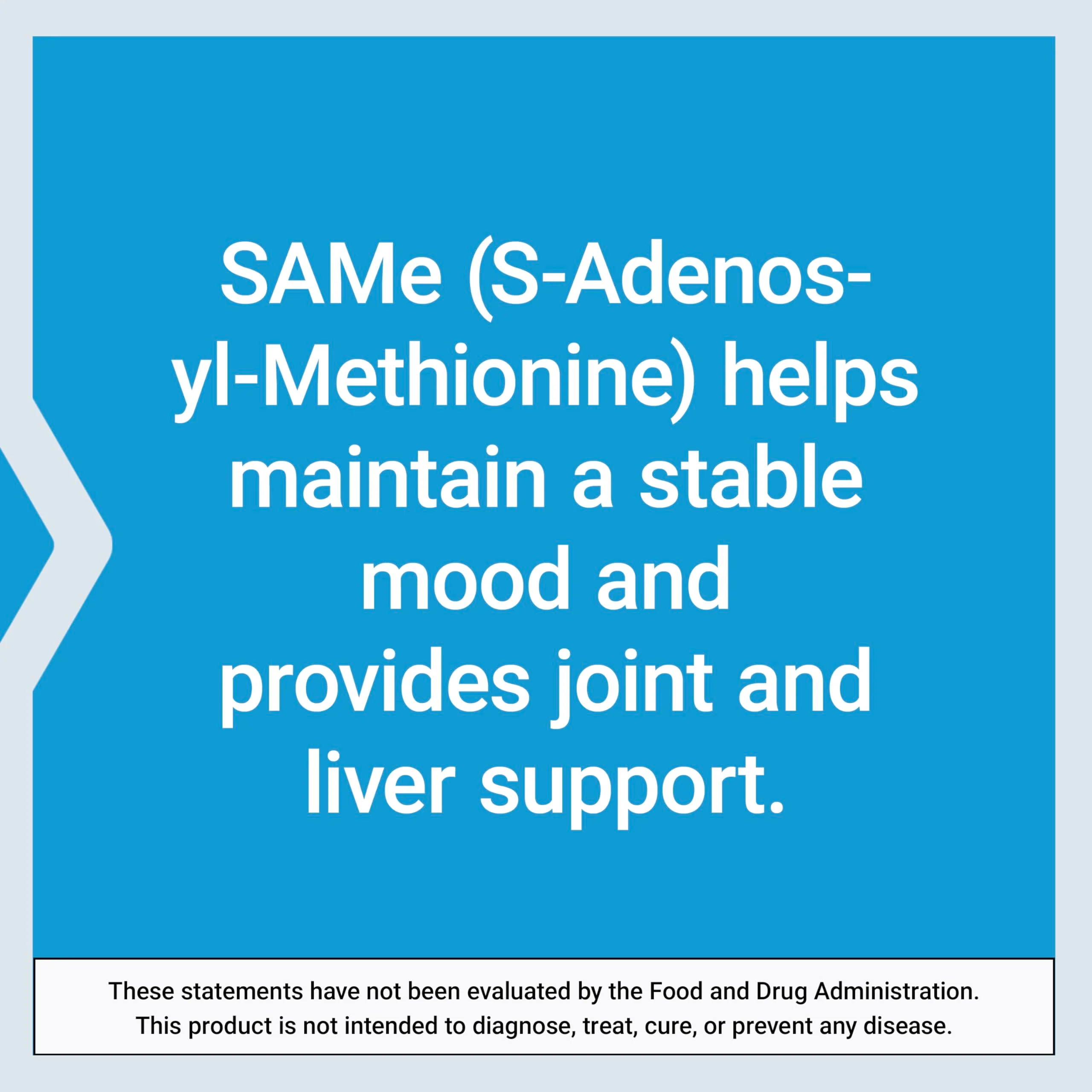 Life Extension Same, S-Adenosyl-Methionine, 400 mg, Best-Selling Mood Health, Liver Health and Joint Support Supplement, Non-GMO, Vegetarian, Gluten Free, 60 enteric-Coated Tablets - Image 6