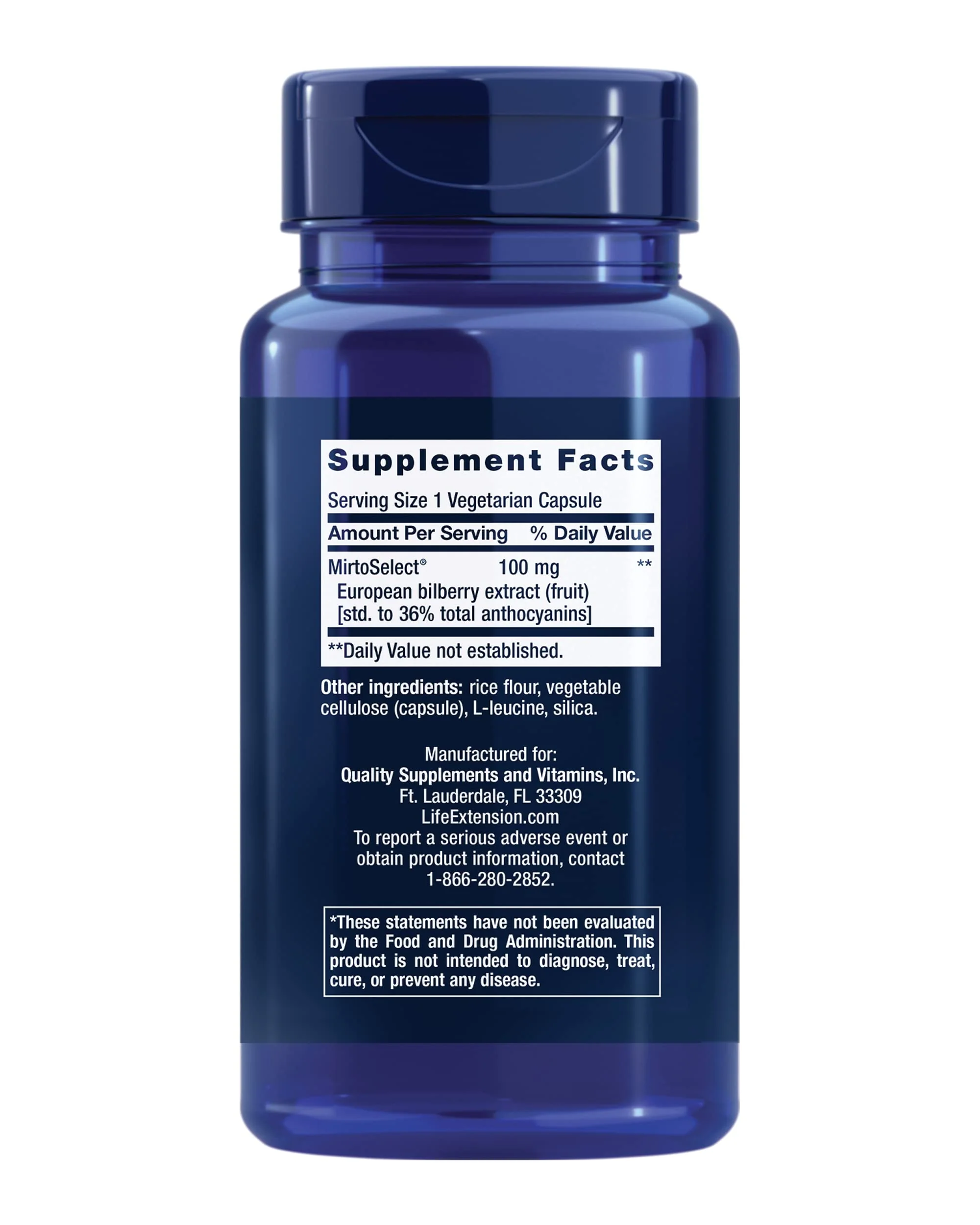 Life Extension Standardized European Bilberry Extract, 100 mg, MirtoSelect® Vaccinium myrtillus, Eye Health, Circulation, Lubrication, Gluten-Free, Non-GMO, Vegetarian, 90 Capsules - Image 9