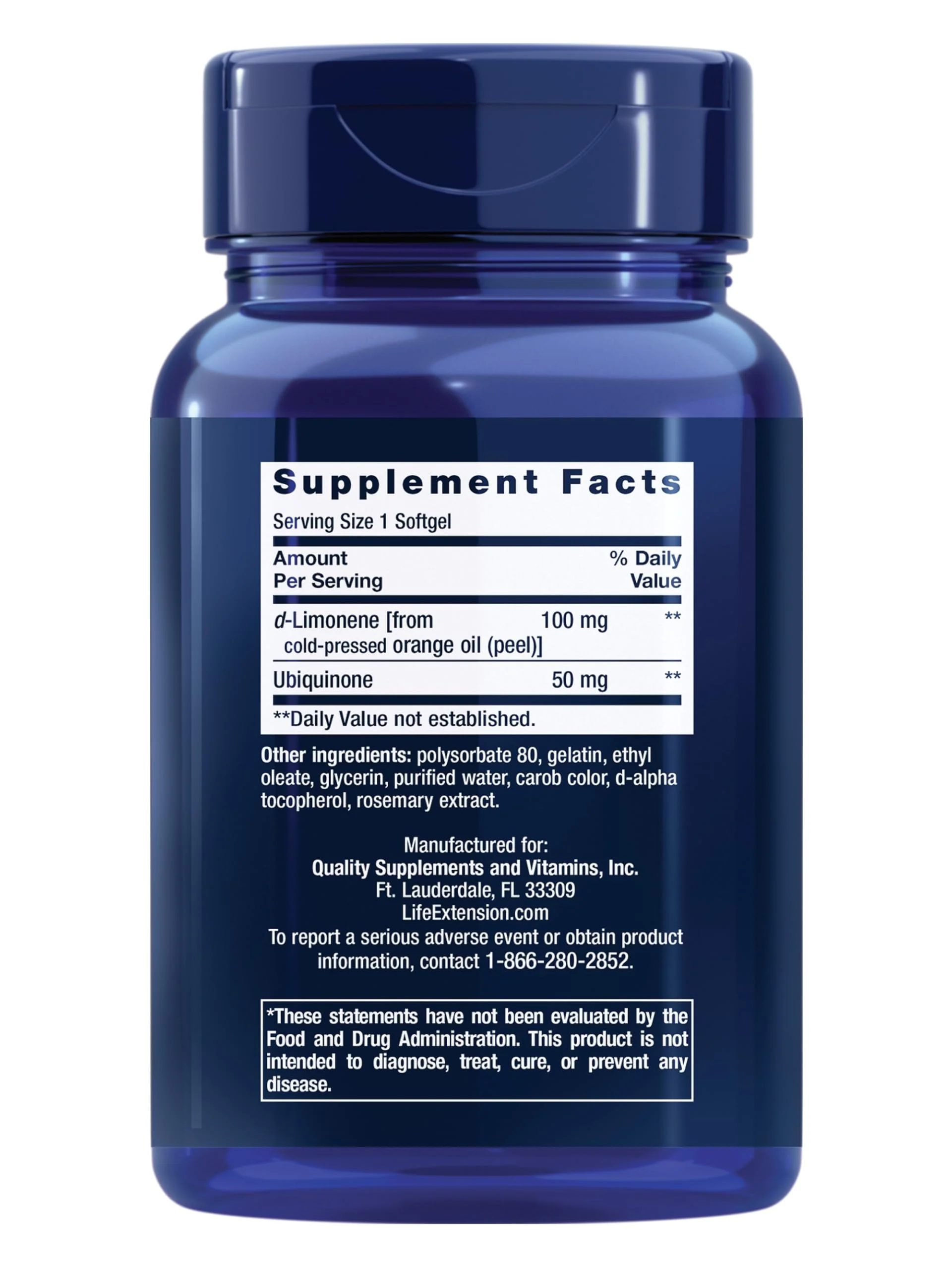 Life Extension Super-Absorbable CoQ10 (Ubiquinone) with d-Limonene, Heart Health Supplement, relieves General Fatigue, oxidative Stress Defense, 50 mg, Non-GMO, Gluten-Free, 60 softgels - Image 9