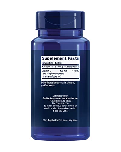 Life Extension Super Vitamin E, 268 mg (400 IU), Non-Synthetic Vitamin E Supplement Promotes Whole-Body Health, Gluten-Free, Non-GMO, 90 softgels - Image 9