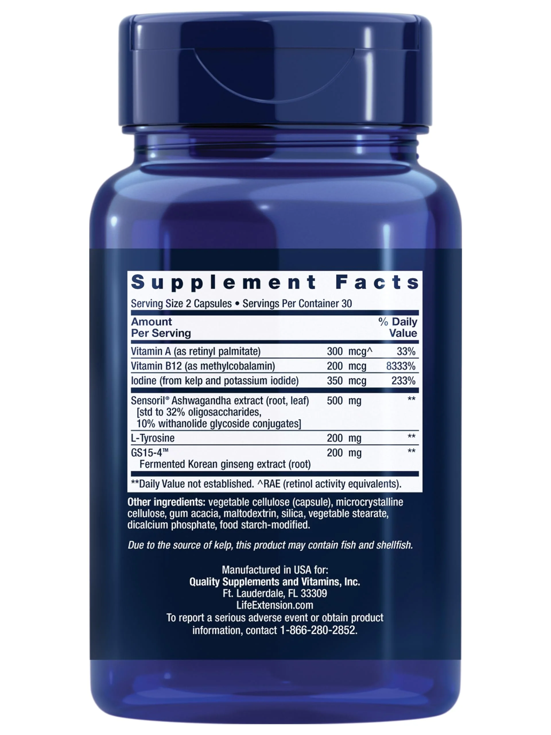Life Extension Thyroid Support Complex - Thyroid Health Support Supplement with Vitamins A, B, Iodine, Magnesium, L-Tyrosine, Ashwagandha & Ginseng for Energy – Non-GMO, Gluten-Free - 60 Capsules - Image 14