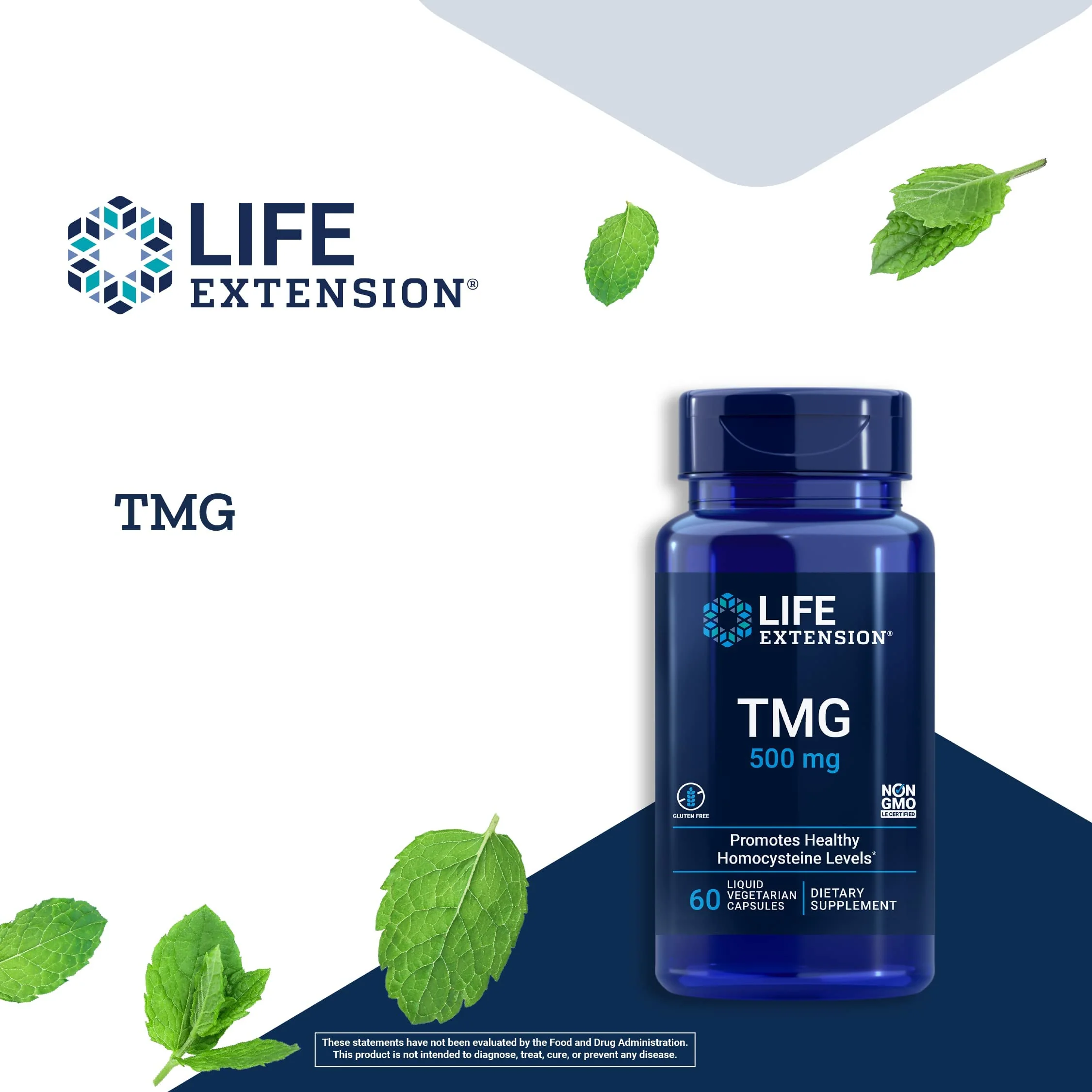 Life Extension TMG, trimethylglycine, Encourages Healthy homocysteine Levels, Non-GMO, Gluten-Free, Vegetarian, 60 Capsules - Image 5