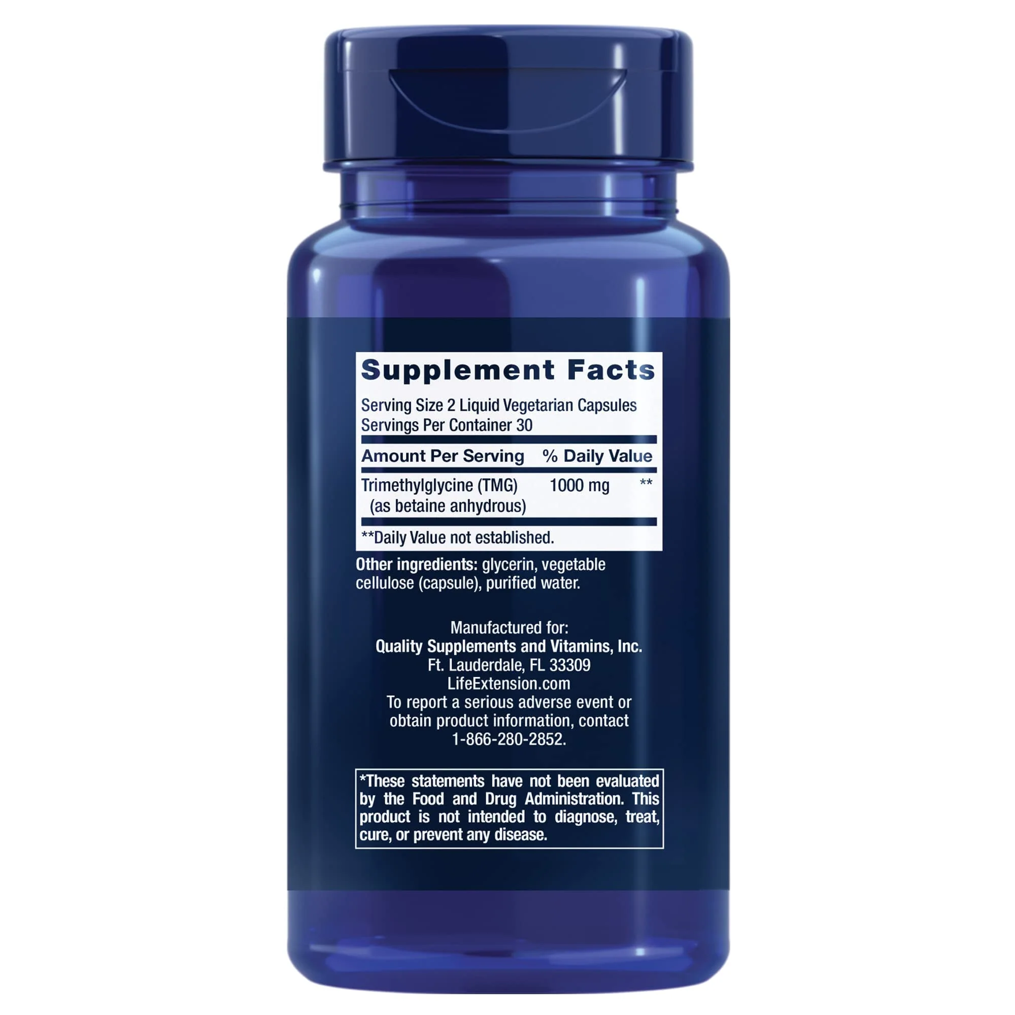 Life Extension TMG, trimethylglycine, Encourages Healthy homocysteine Levels, Non-GMO, Gluten-Free, Vegetarian, 60 Capsules - Image 7
