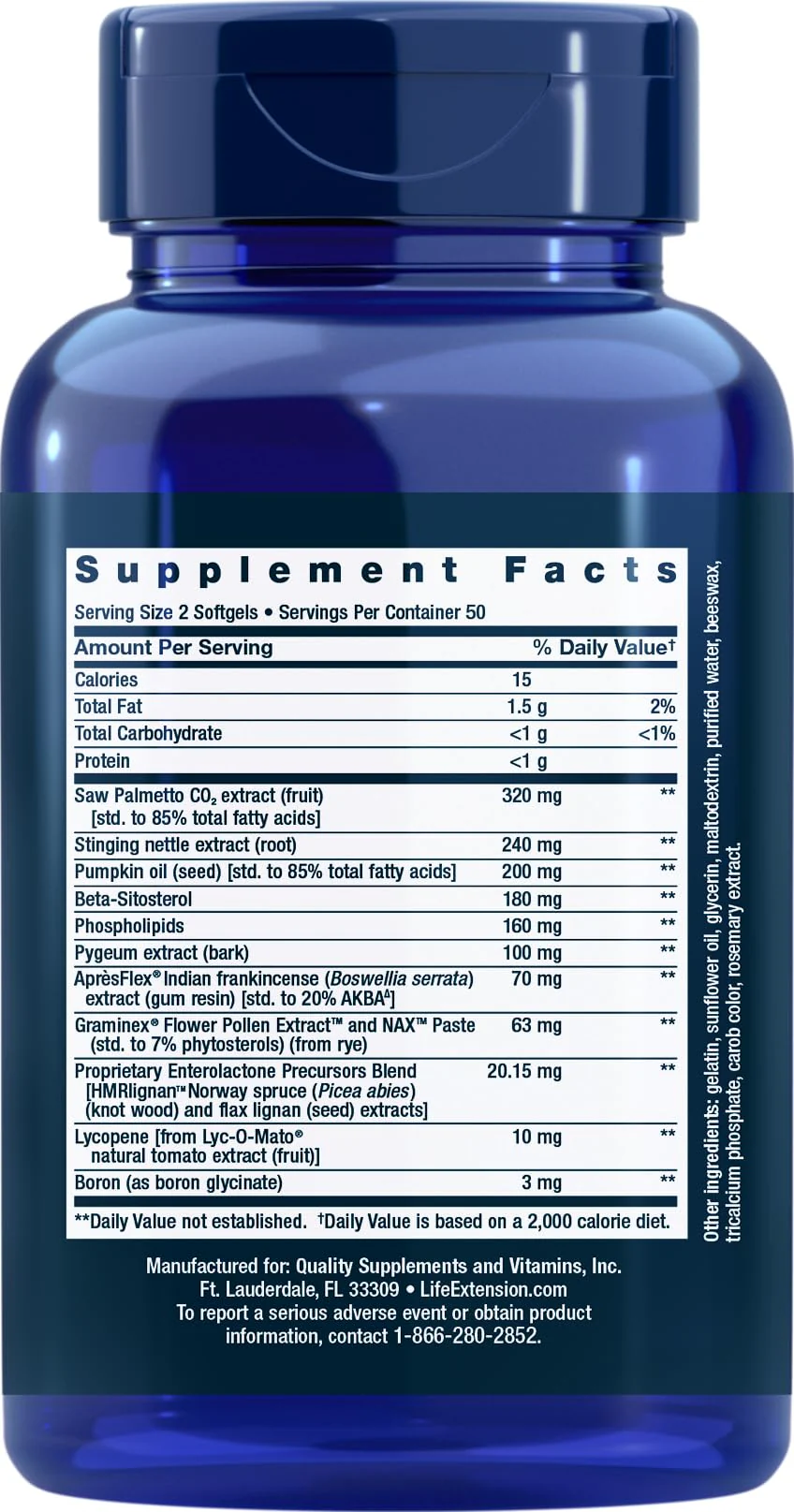 Life Extension Ultra Prostate Formula, 100 Softgels, Natural Supplement for Men - Image 7