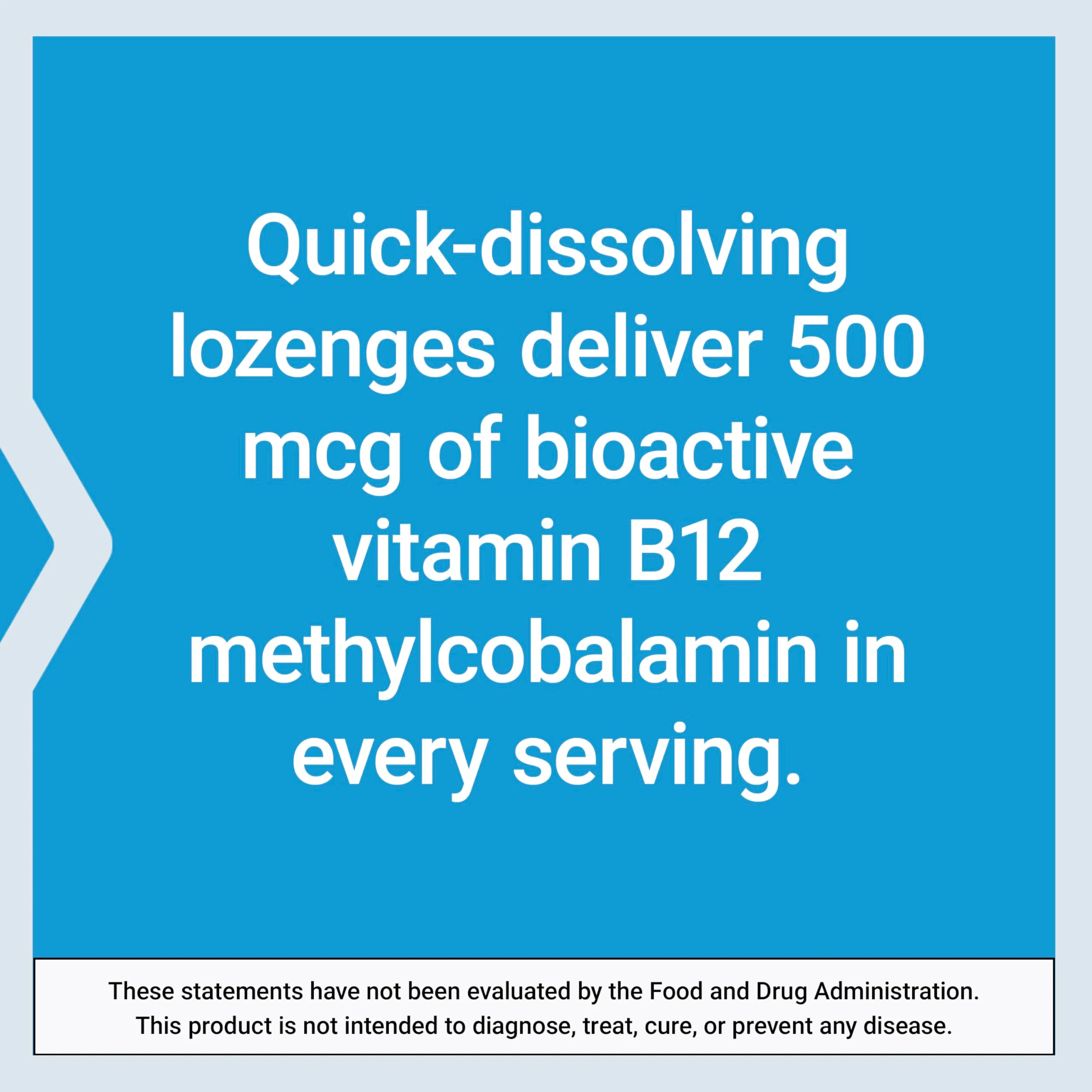 Life Extension Vitamin B12 Methylcobalamin 500mcg - Vitamin B12 Supplement for General Energy and Brain Health - Sugar Free Vegetarian Lozenges Dissolve in Your Mouth - Once Daily - 100 Count - Image 6