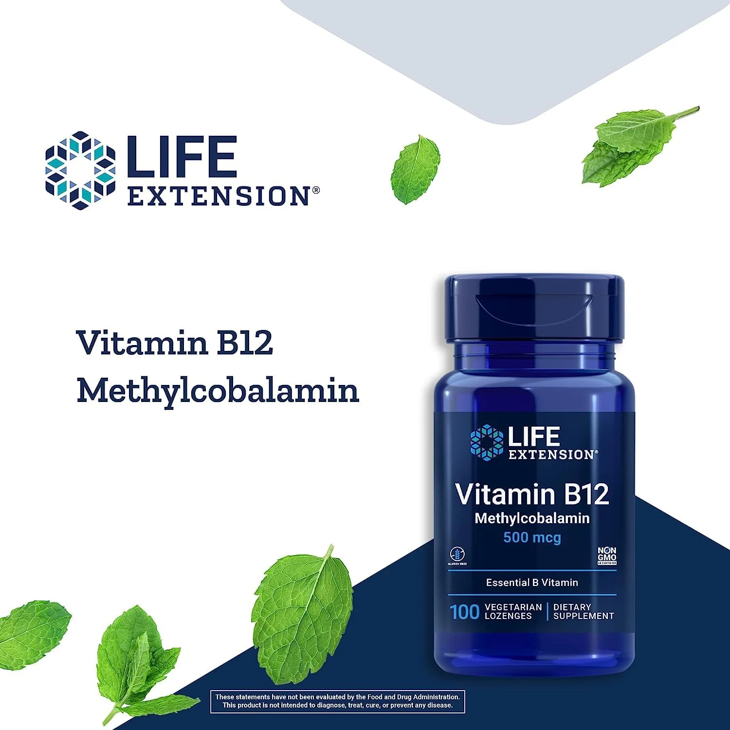 Life Extension Vitamin B12 Methylcobalamin 500mcg - Vitamin B12 Supplement for General Energy and Brain Health - SugarFree Vegetarian Lozenges Dissolve in Your Mouth/Once Daily - 100 Count (Pack of 2) - Image 8