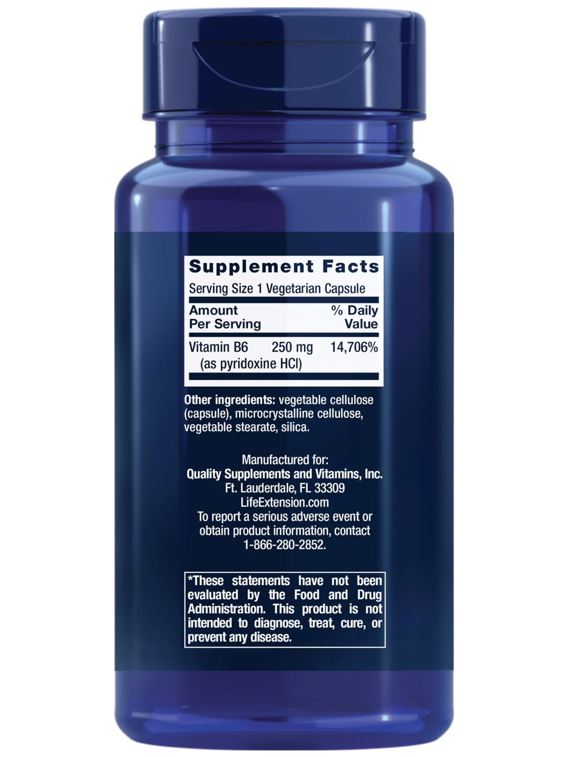 Life Extension Vitamin B6, 250 mg, high Potency, Cardiovascular Health, neurological Health, Eye Health, Healthy Kidney Function, Gluten-Free, Non-GMO, Vegetarian, 100 Capsules - Image 9