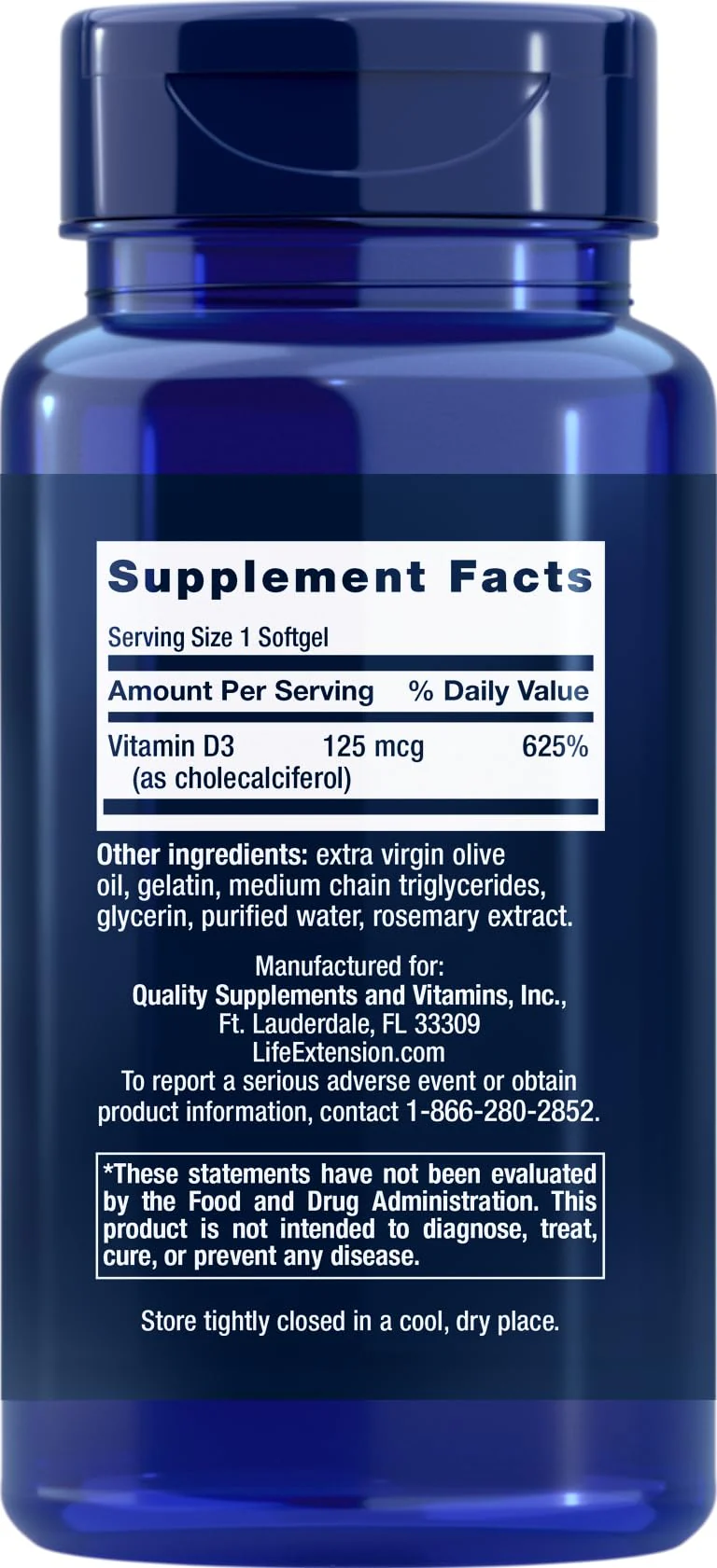 Life Extension Vitamin D3 5000 IU, 120 Softgels (Pack of 2) - Image 5