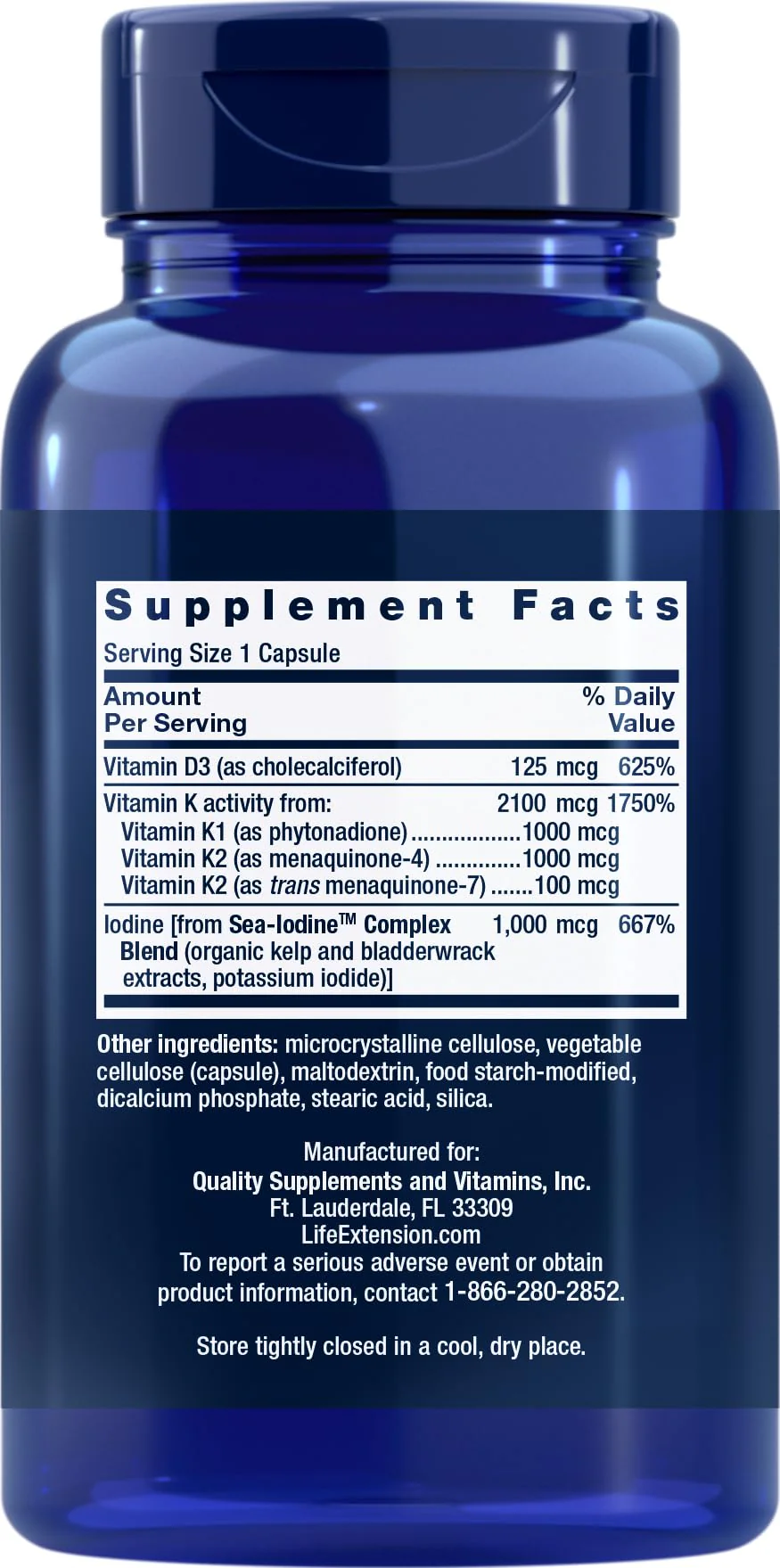 Life Extension Vitamins D and K with Sea-Iodine, 90 Caps (Pack of 2) - Image 6