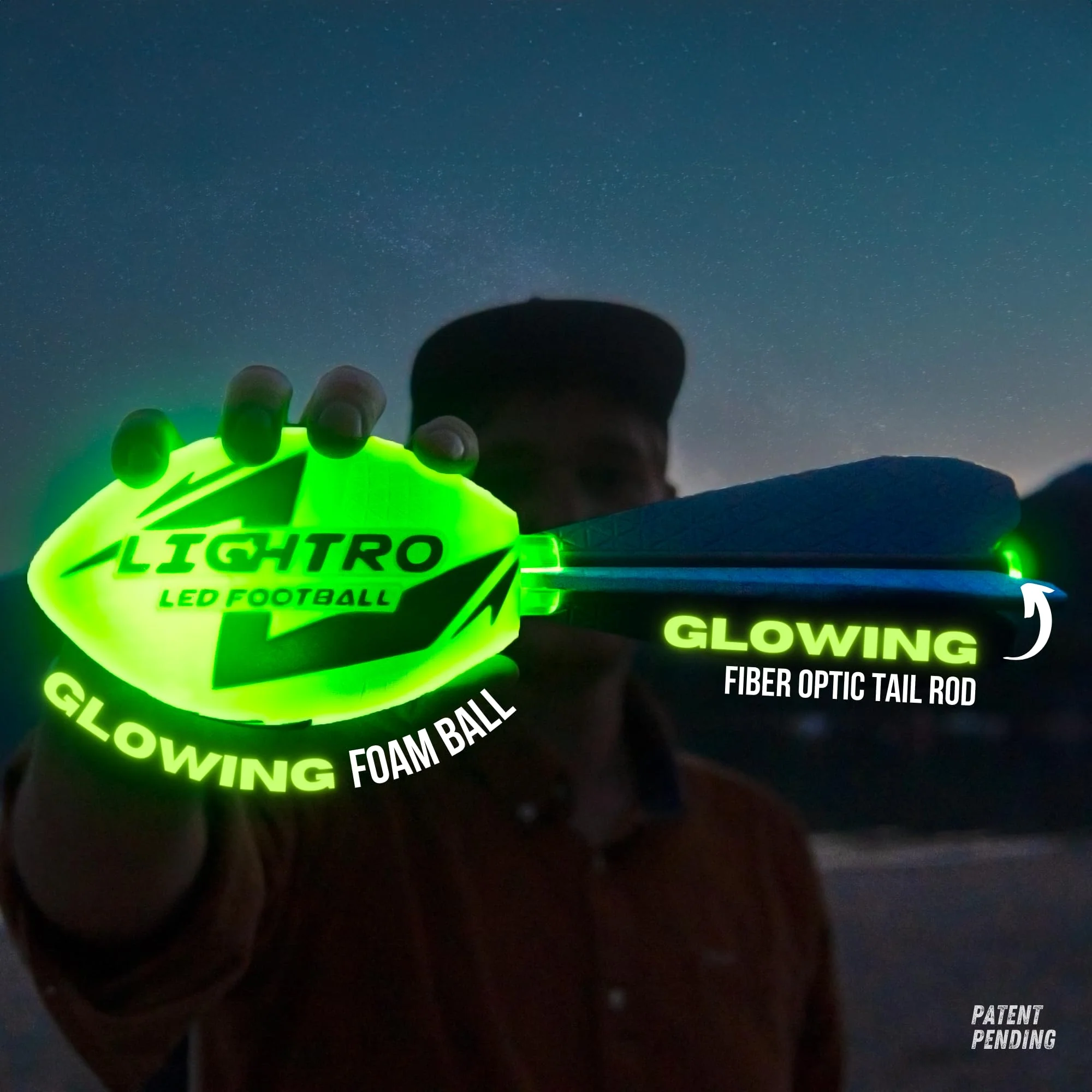 LIGHTRO - Foam Glow in The Dark Football - Super Bright - Smart LEDs - Batteries Included - Football Game for Kids 8 9 10 11 12 - A Perfect Birthday and Summer Gift - Image 7