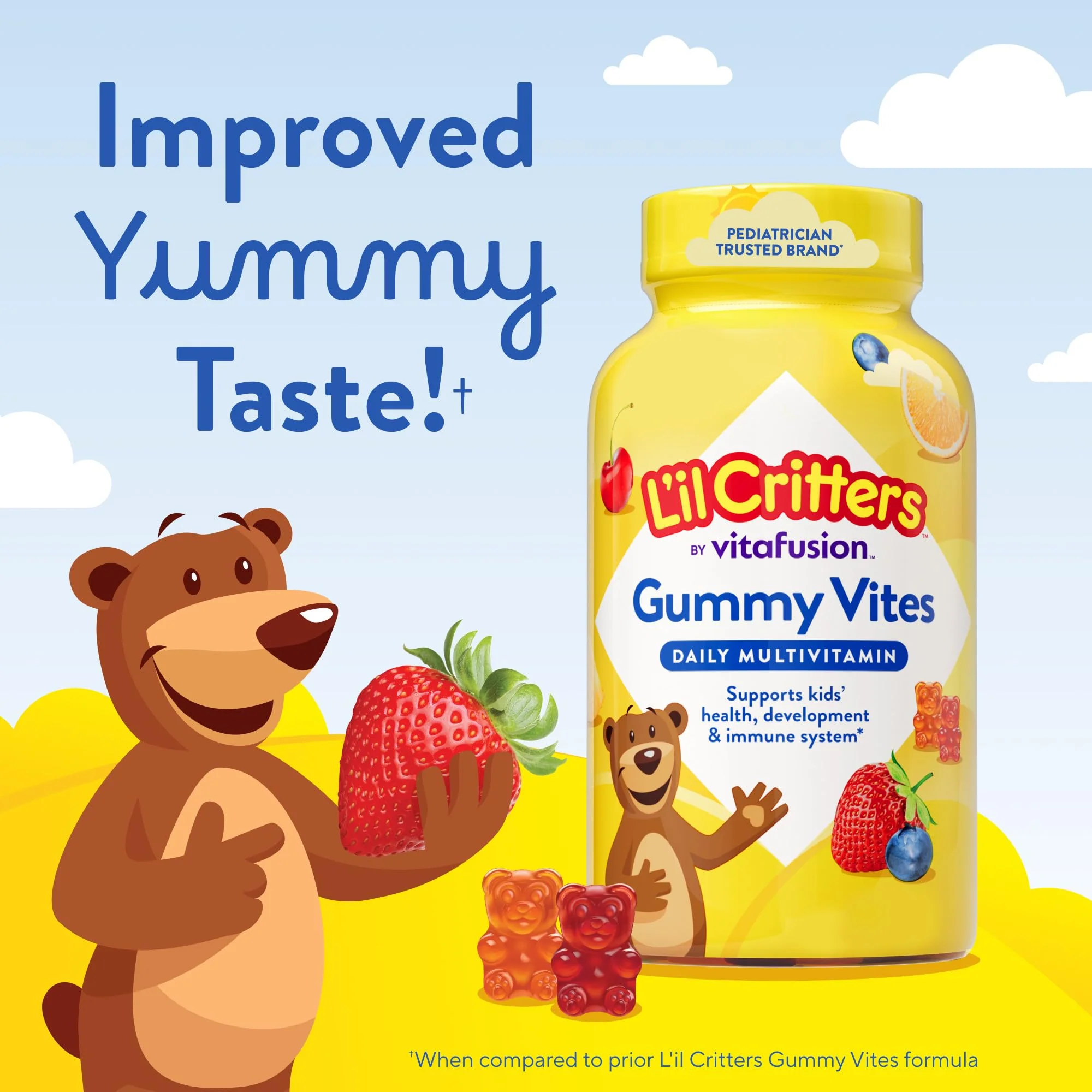 L'il Critters Gummy Vites Daily Kids Multivitamins Assorted Fruit Flavors for Ages 2+ Toddlers & Kids, Gummy Vitamin with Vitamin C and D, 95-190 Day Supply, 190 Gummies - Image 4