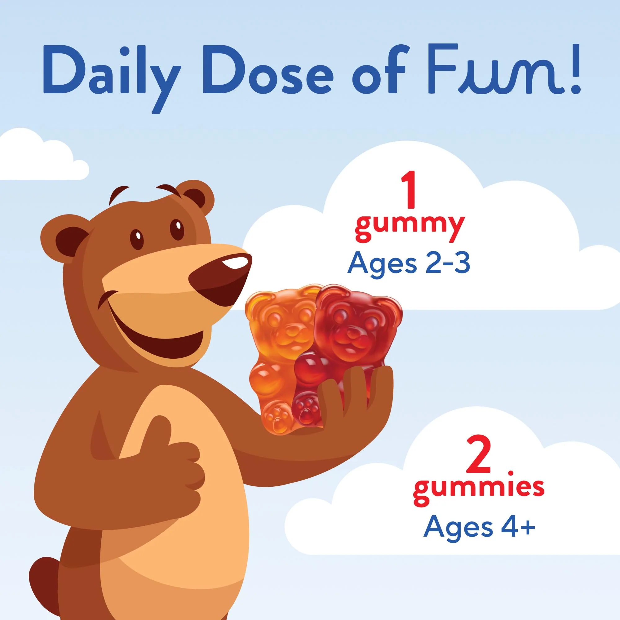 L'il Critters Gummy Vites Daily Kids Multivitamins Assorted Fruit Flavors for Ages 2+ Toddlers & Kids, Gummy Vitamin with Vitamin C and D, 95-190 Day Supply, 190 Gummies - Image 7