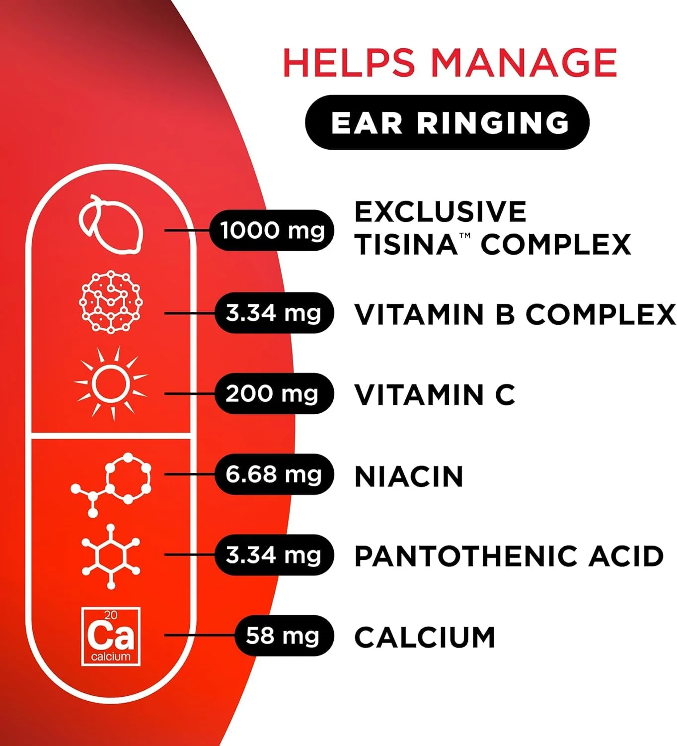 Lipo-Flavonoid Ear Ringing - Doctor-Recommended for Ringing Ears - Clinically Proven Lemon Bioflavonoid Complex with Vitamins C, B1, B2, B6, B12, & Calcium - 150 Caplets - Image 5
