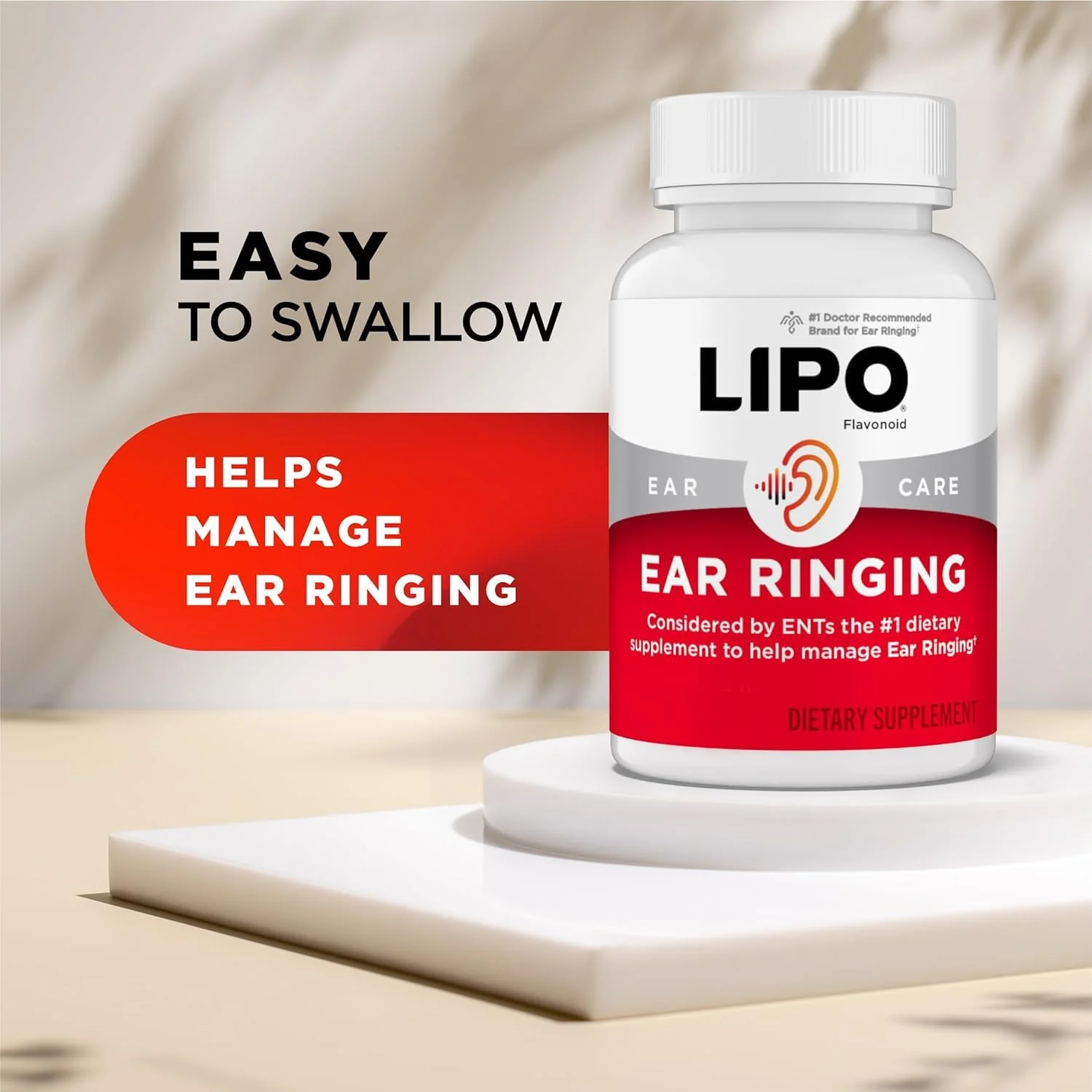 Lipo-Flavonoid Ear Ringing - Doctor-Recommended for Ringing Ears - Clinically Proven Lemon Bioflavonoid Complex with Vitamins C, B1, B2, B6, B12, & Calcium - 150 Caplets - Image 6