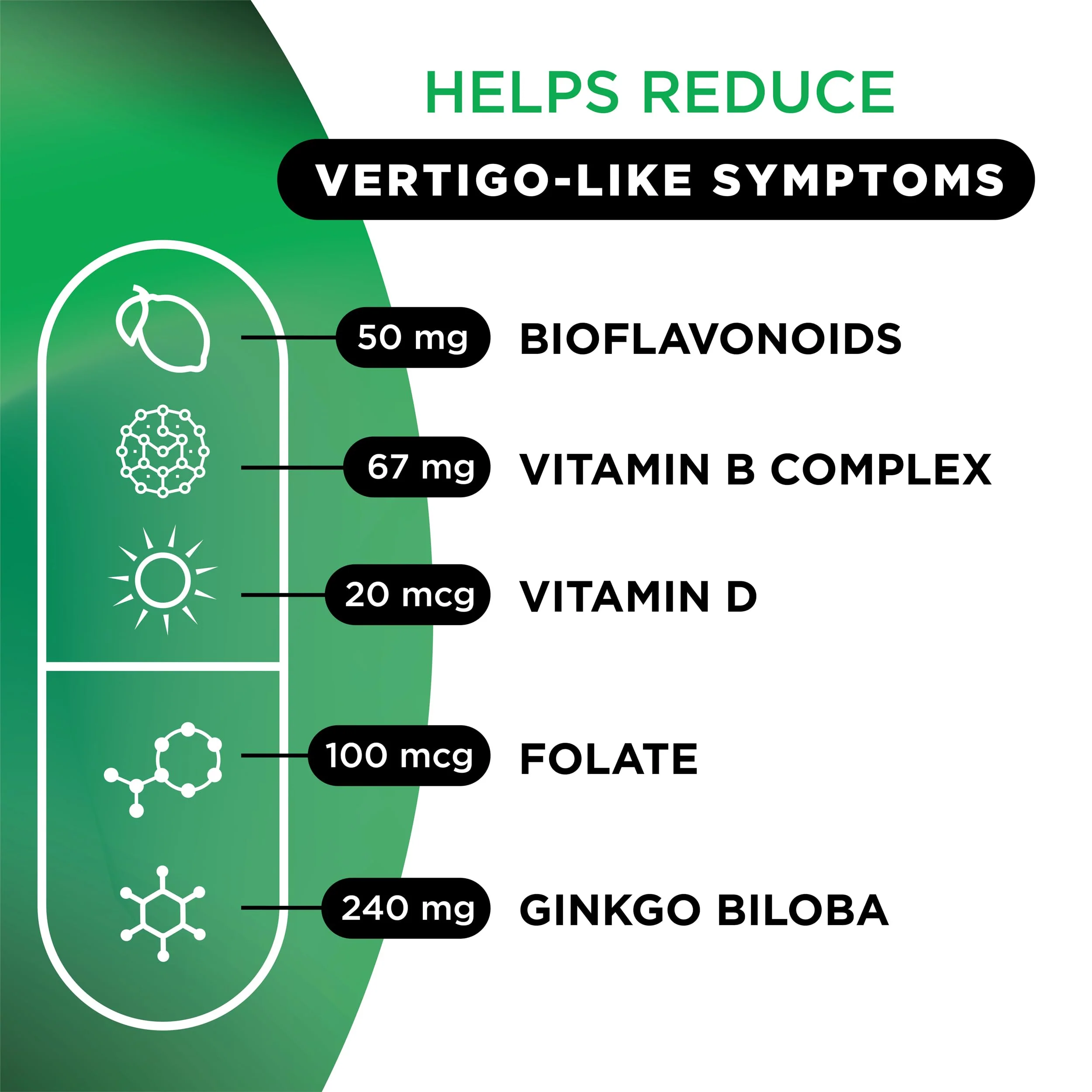 Lipo-Flavonoid for Vertigo & Dizziness Relief, Clinically Tested Formula with Ginkgo Biloba, Vitamin D, & Vitamin B Complex, Inner Ear Health & Balance Support, 30-Count (Pack of 1) - Image 7