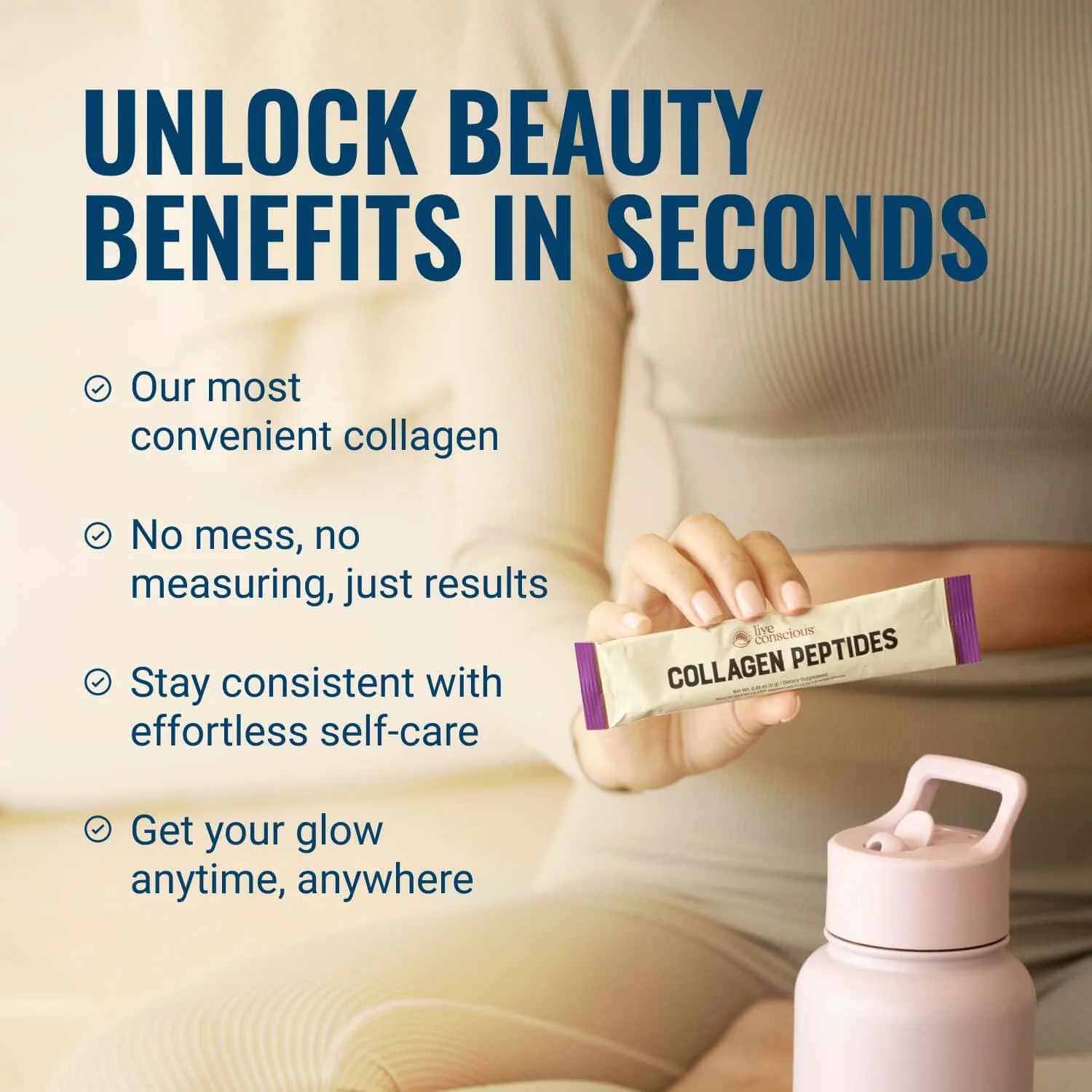 Live Conscious Collagen Peptides Powder - Naturally-Sourced Hydrolyzed Collagen Powder - Hair, Skin, Nail, and Joint Support - Type I & III Grass-Fed Collagen Supplements for Women and Men - 16oz - Image 5