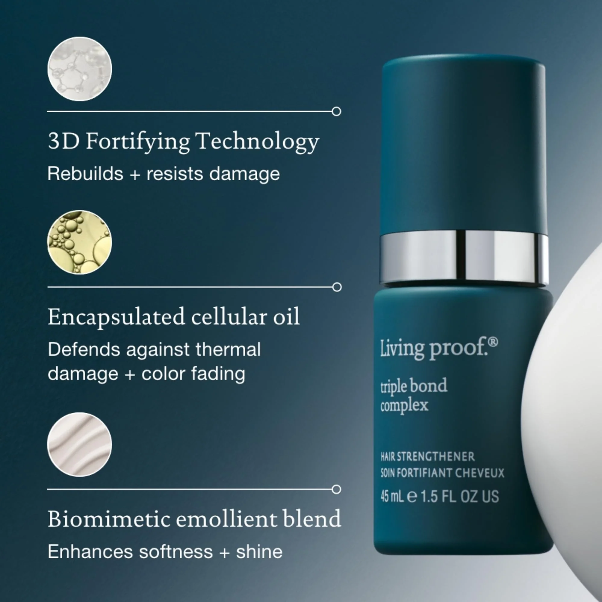 Living Proof Triple Bond Complex Leave-In Treatment and Hair Mask for All Hair Types – Rebuilds Hair Structure, Repairs Damage, Heat Protection, Long-Lasting Results, 1.7 oz - Image 7