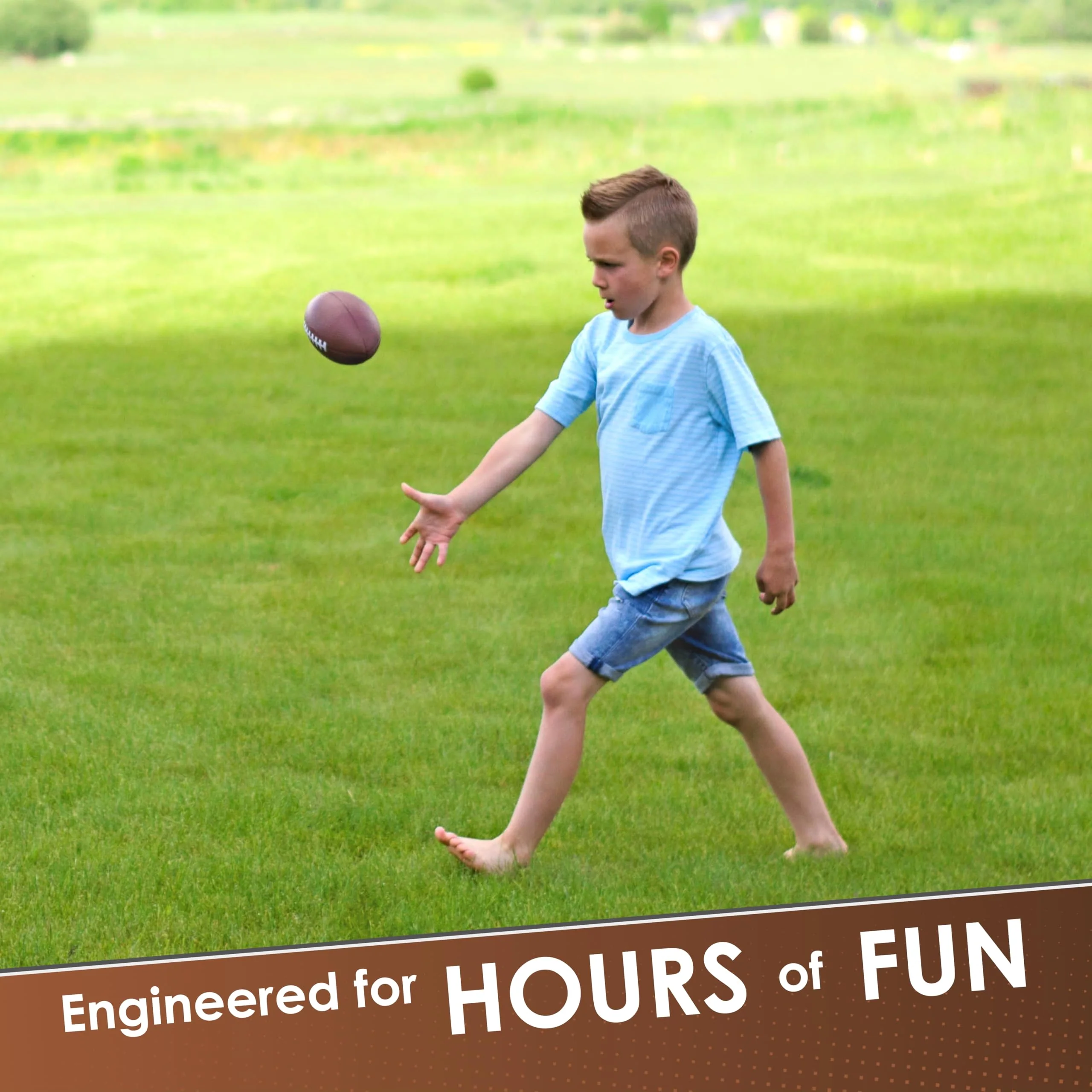 LMC Products Foam Football - 7" Easy Grip Small Footballs for Kids - Youth Size Quality Soft Foam Toddler Ball (Brown) - Image 3
