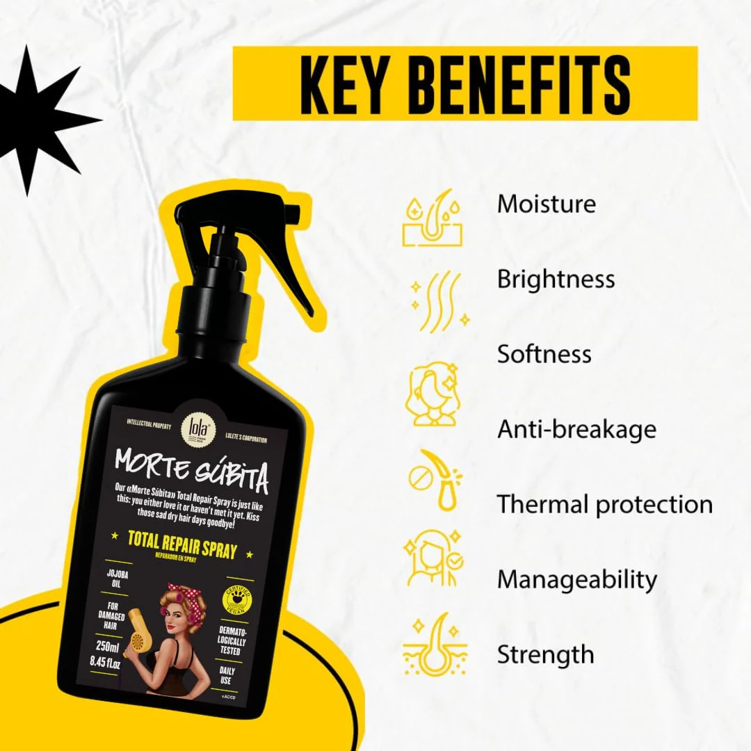 Lola From Rio Morte Súbita Total Hair Repair & Heat Protectant Spray, 8.45 fl oz - Image 6