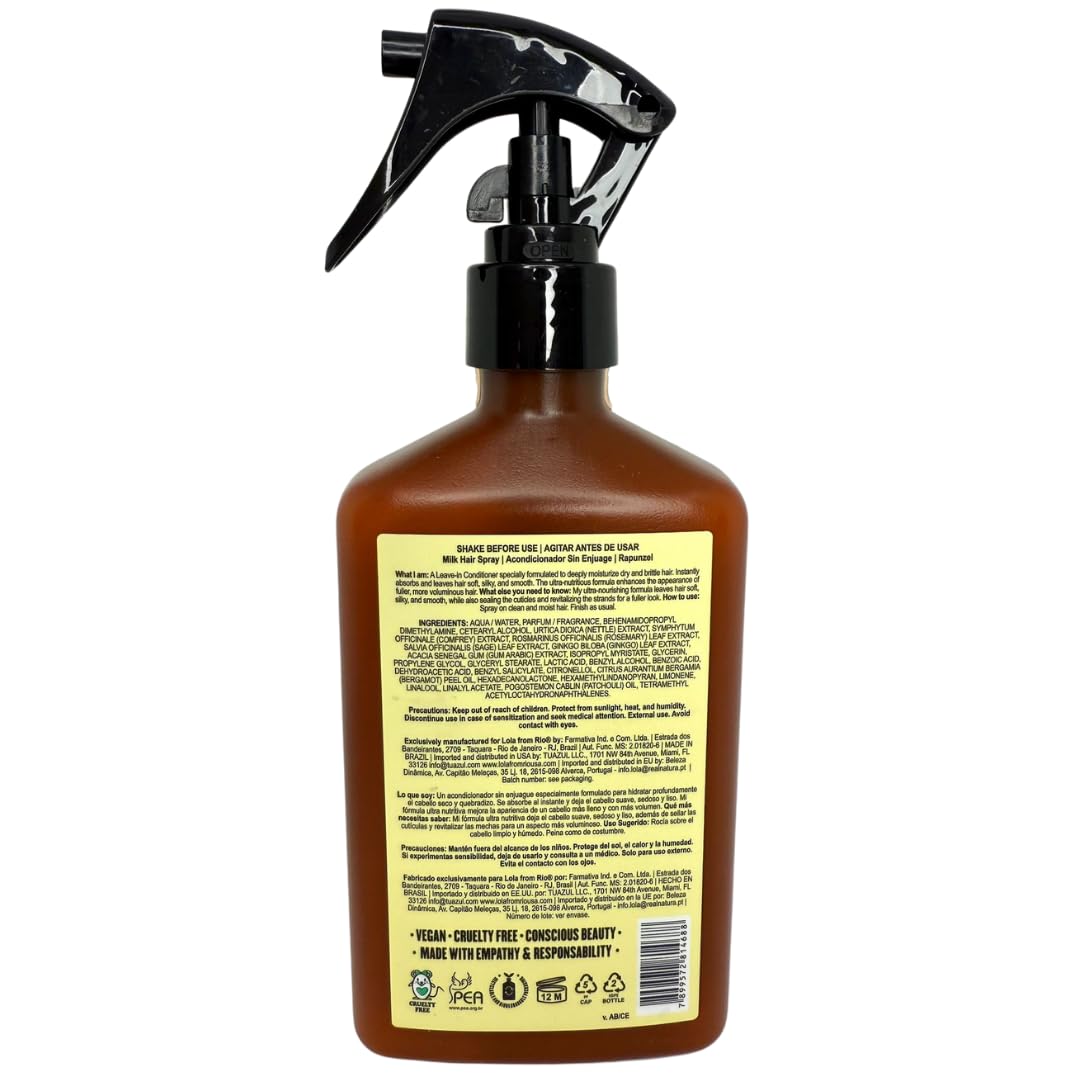 Lola From Rio – Rapunzel Milk Spray for Women – Hydrating Leave-In Conditioner & Detangler – Lightweight Moisturizing Hair Treatment for Dry, Damaged Hair – 8.45 fl oz - Image 9