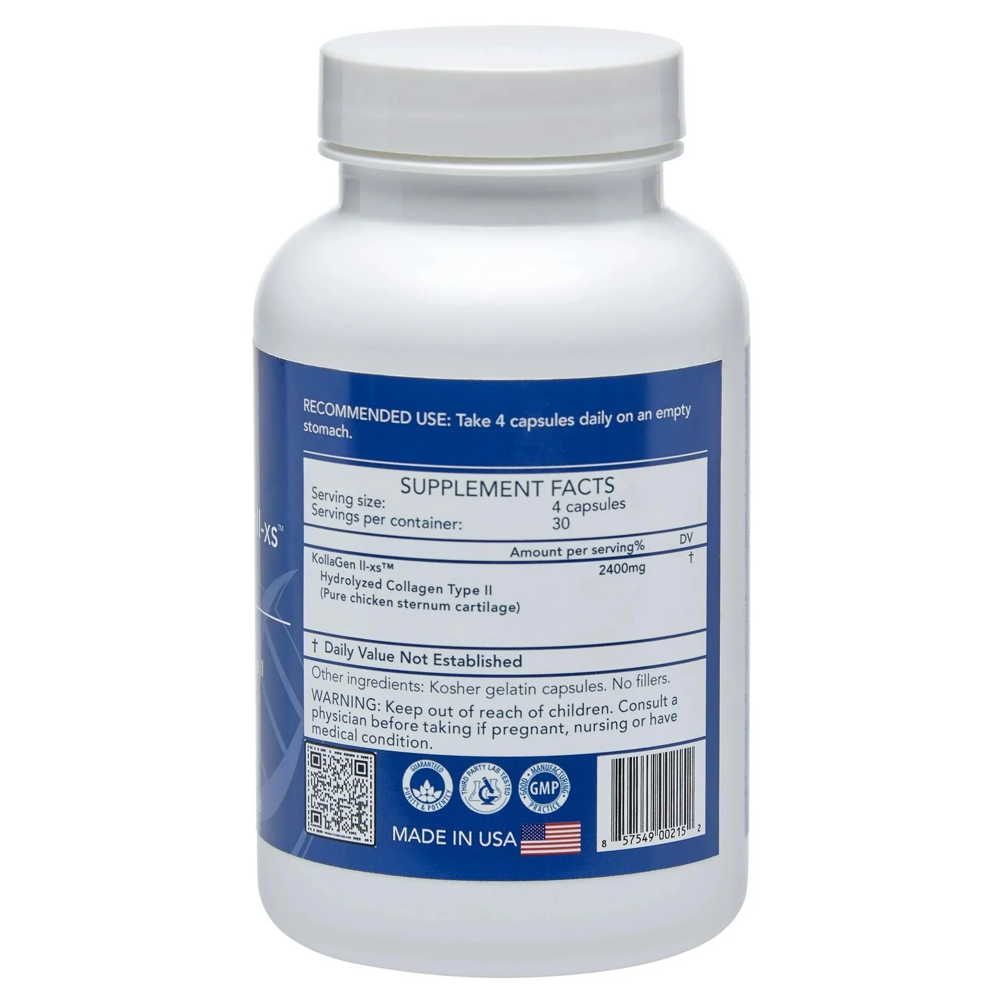 Longevity by Nature Extra Strength KollaGen II-XS- Collagen Type II with Hyaluronic Acid, Chondroitin, and Glucosamine â€“ Joint Support, 120 Capsules. - Image 6