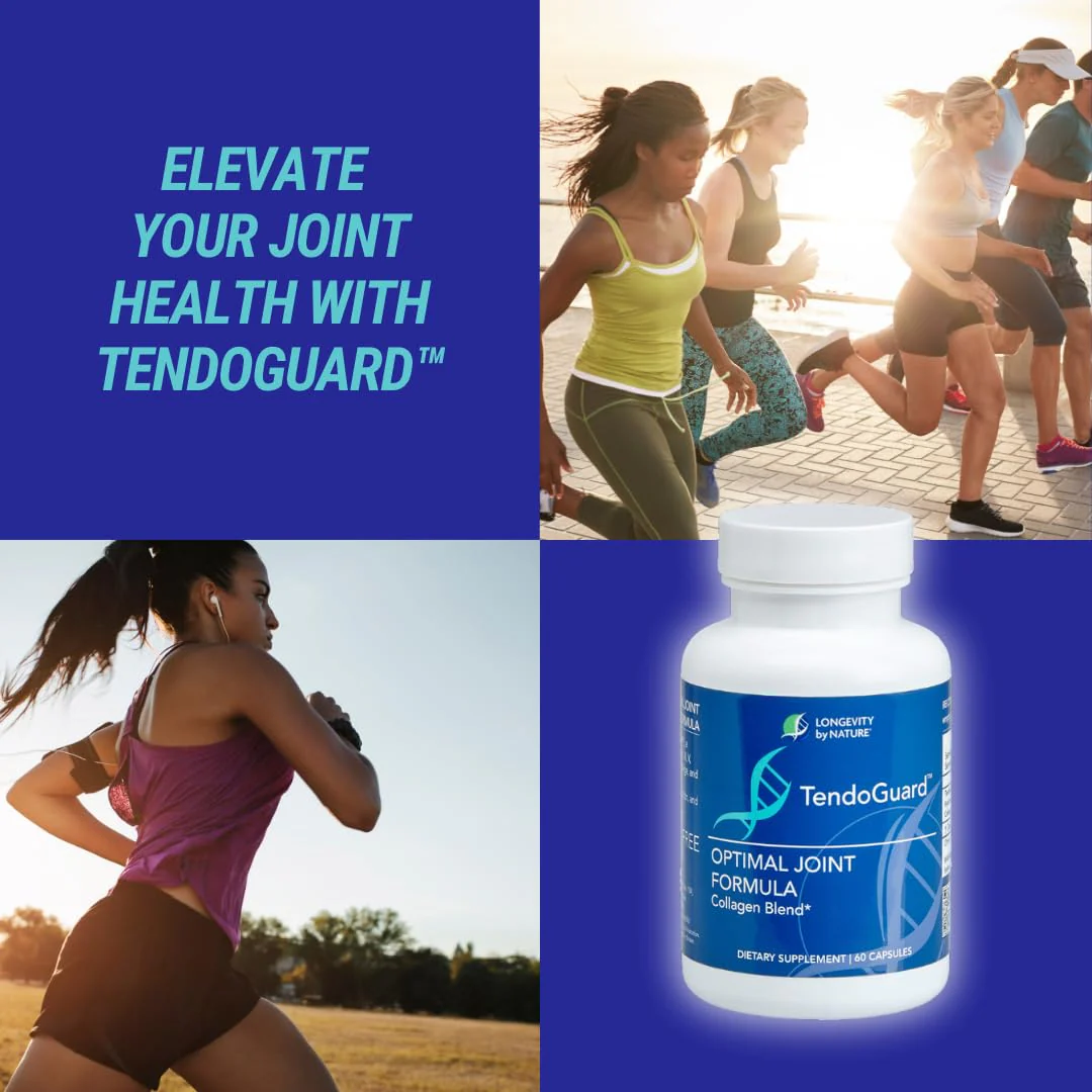 Longevity by Nature TendoGuard Joint Support Supplement with Collagen Peptides, Hyaluronic Acid Supplements, Tendon and Ligament, 60 Capsules - Image 4