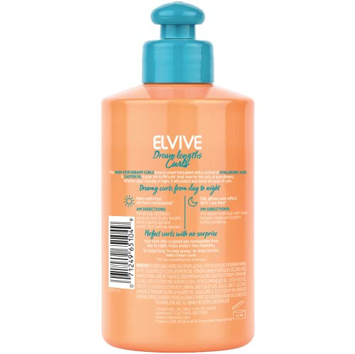 L'Oreal Paris Elvive Dream Lengths Curls Non-Stop Dreamy Curls leave-in conditioner, Paraben-Free with Hyaluronic Acid and Castor Oil. Best for wavy hair to coily hair, 10.2 fl oz - Image 5