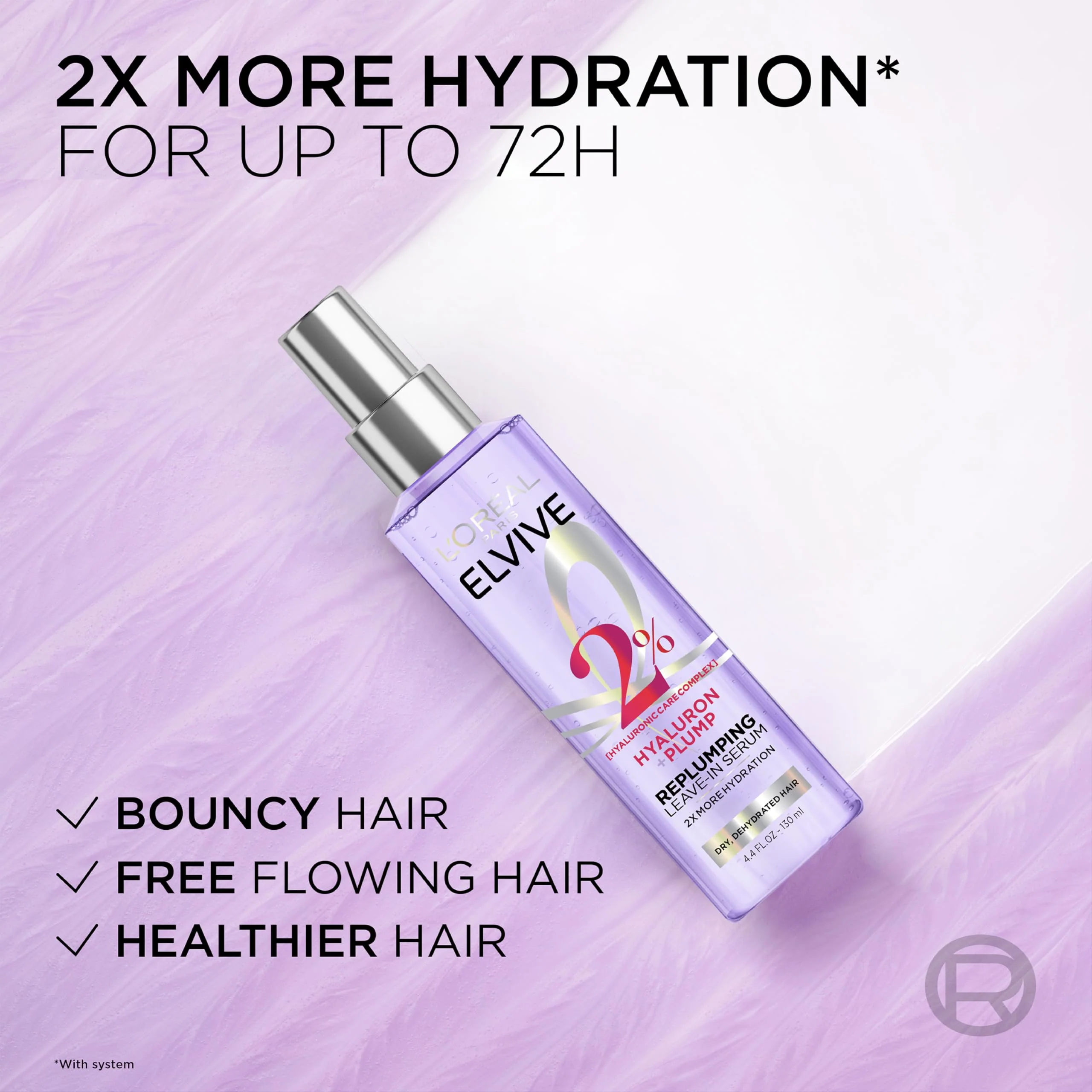 L'Oreal Paris Elvive Hyaluron Plump Moisture Plump Hair Serum for Dehydrated, Dry Hair with Hyaluronic Acid Care Complex, Paraben-Free, 4.4 Fl Oz - Image 5