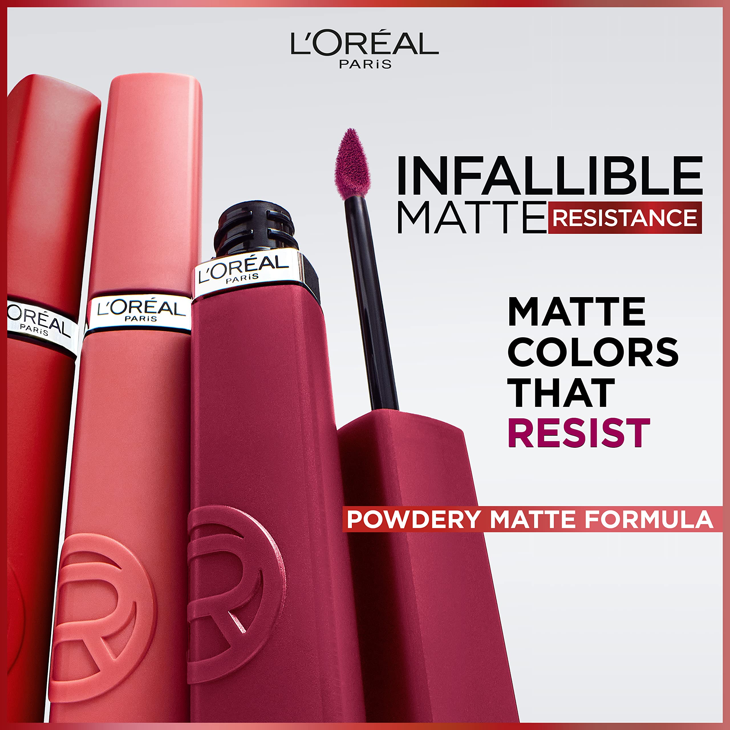 L'Oreal Paris Infallible Matte Resistance Liquid Lipstick, up to 16 Hour Wear, Crush Alert 645, 0.16 Fl Oz - Image 5
