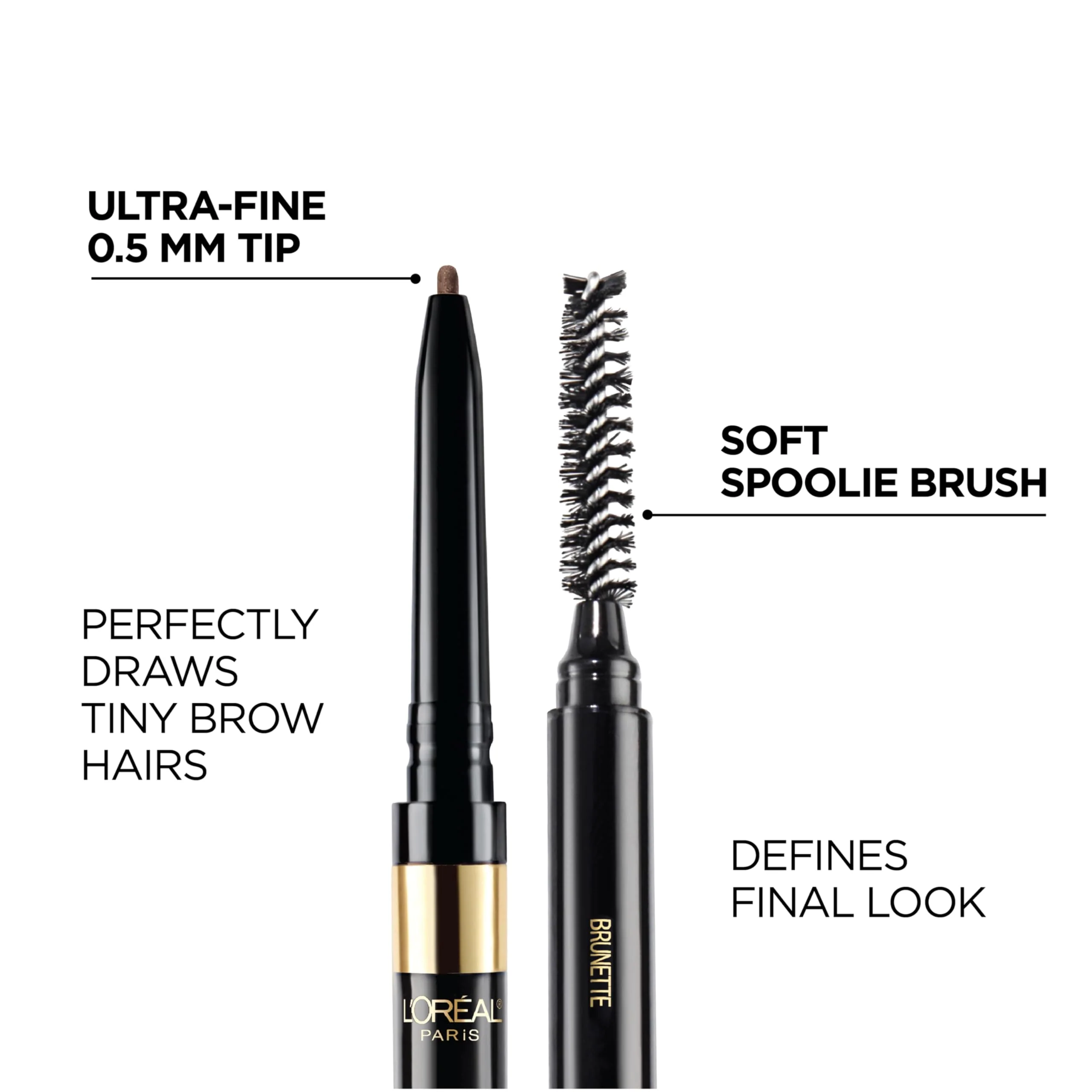 L'Oreal Paris Makeup Brow Stylist Definer Waterproof Eyebrow Pencil, Ultra-Fine Mechanical Pencil, Draws Tiny Brow Hairs and Fills in Sparse Areas and Gaps, Medium Ash Brown, 0.003 Oz - Image 6
