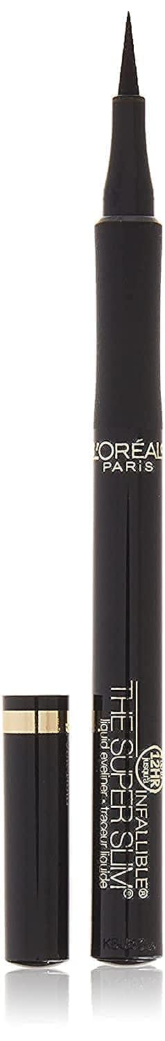 L'Oreal Paris Makeup Infallible Super Slim Long-Lasting Liquid Eyeliner, Ultra-Fine Felt Tip, Quick Drying Formula, Glides on Smoothly, Black, Pack of 1 - Image 4