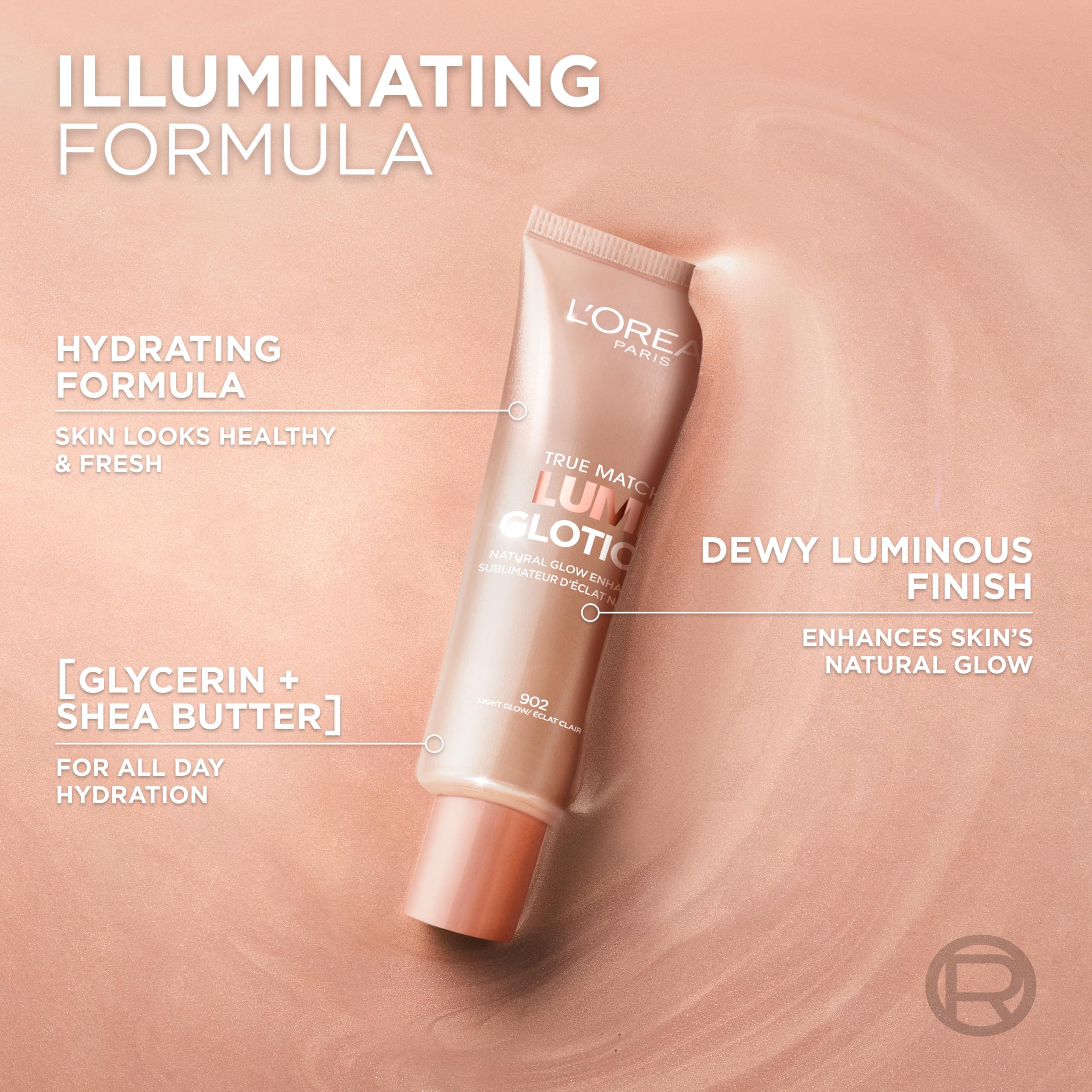 L'Oreal Paris Makeup True Match Lumi Glotion, Natural Glow Enhancer, Illuminator Highlighter, Bronzing Drops For a Sun-Kissed Glow, 901 Fair - Image 6