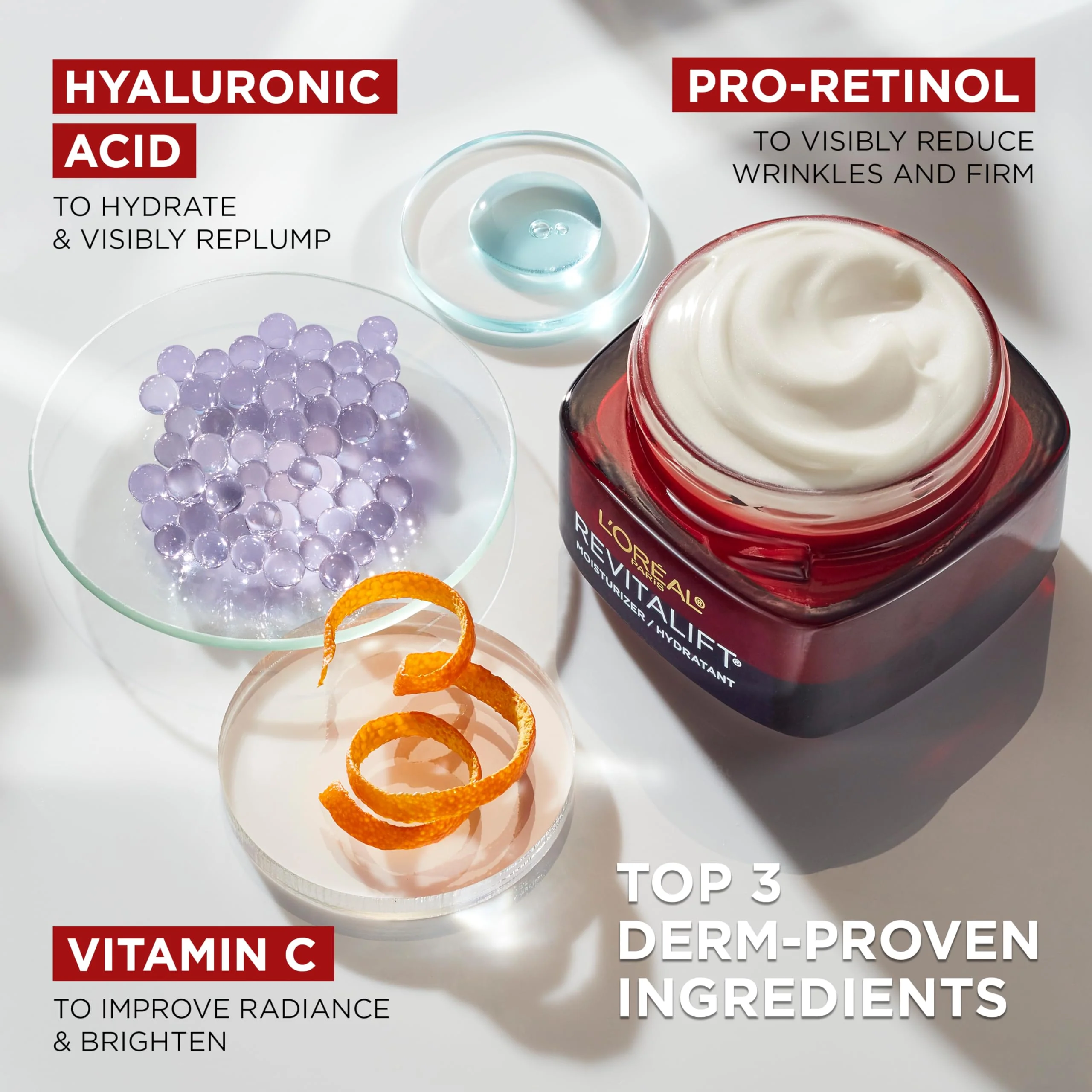 L'Oreal Paris Revitalift Triple Power Anti-Aging Face Moisturizer, Pro Retinol, Hyaluronic Acid & Vitamin C to Reduce Wrinkles, Firm & Brighten Skin, 1.7 Oz - Image 6