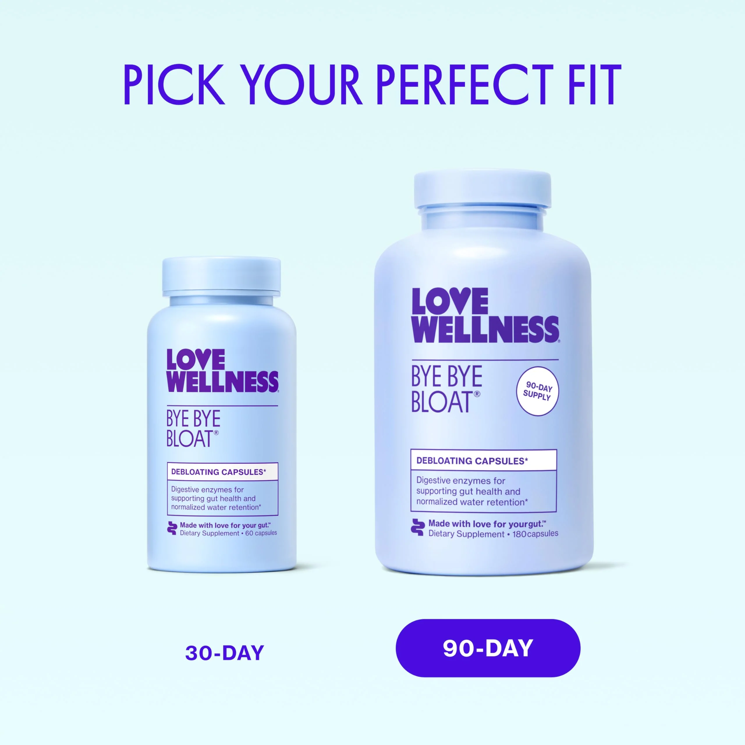 Love Wellness Bye Bye Bloat | Digestive Enzymes for Fast Acting Bloating Relief for Women | Helps Reduce Water Retention & Gas Relief | Supports Digestive Health with Fenugreek & Dandelion | 60 Count - Image 2