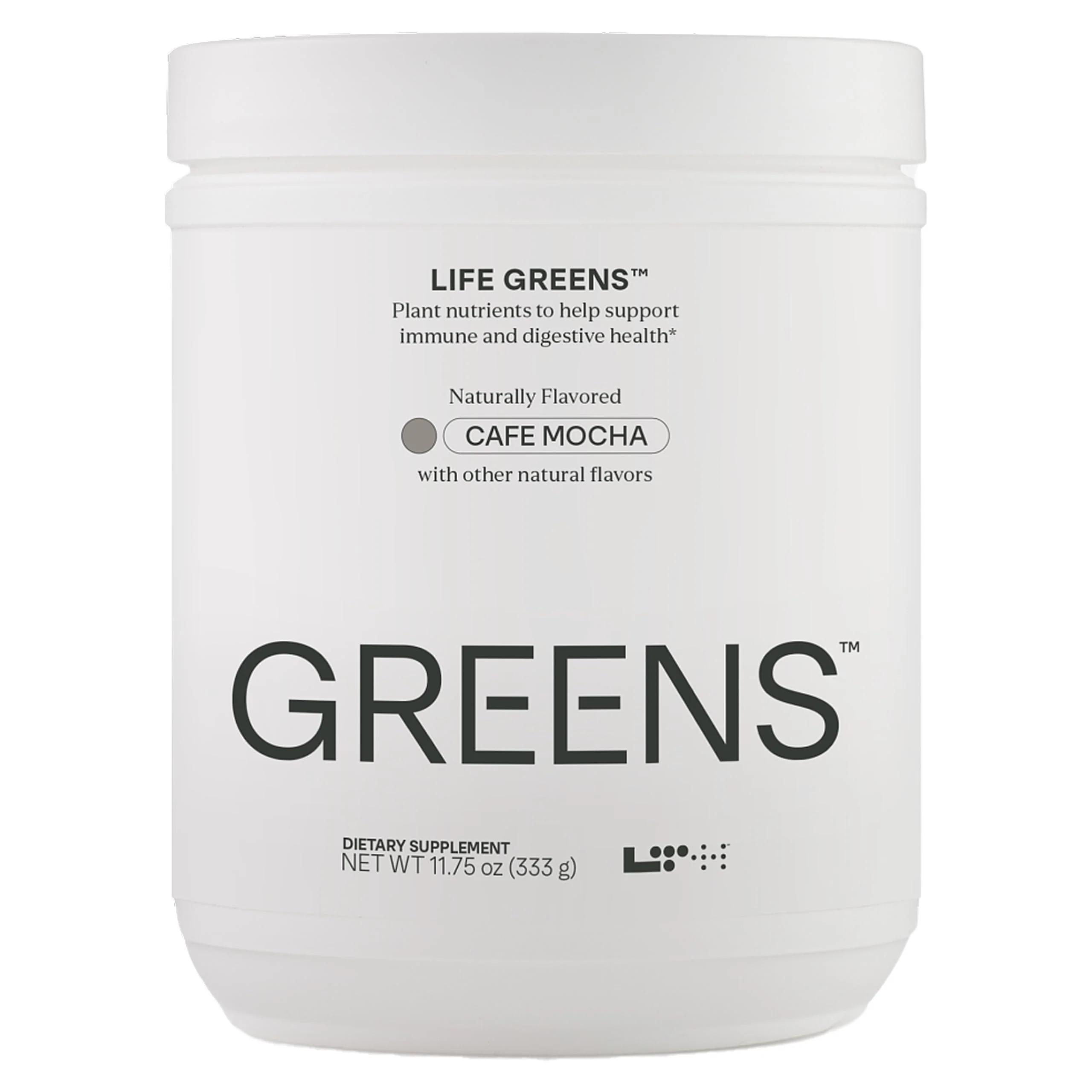 LTH Life Greens - Premium Superfood Powder with Probiotics, Enzymes, Phytonutrients & Fiber from Over 40 Fruits & Vegetables - Supports Antioxidants & Immune Health - Cafe Mocha, 11.75 oz