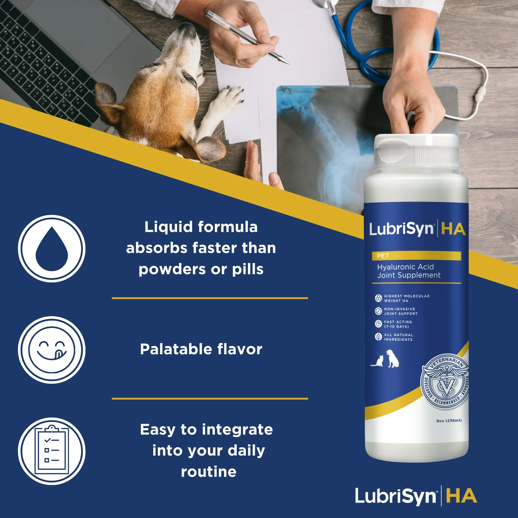 LubriSynHA Hyaluronic Acid Hip & Joint Care Supplement for Dogs, Cats & Horses – Liquid Oral HA for Pets – Joint Support Supplement Promotes Mobility, Flexibility, Cartilage Health & Comfort – 8oz - Image 7