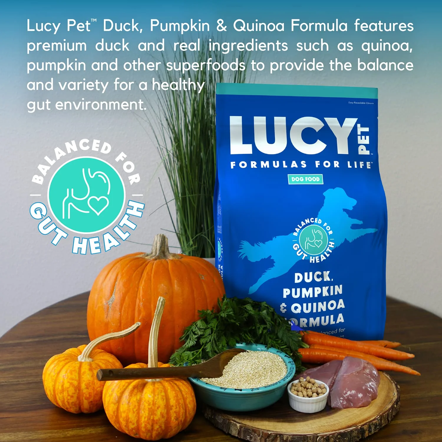 Lucy Pet Products Formulas for Life Duck, Pumpkin & Quinoa Dry Dog Food, All Life Stages, Digestive Health, Sensitive Stomach and Skin, 25lb bag - Image 7
